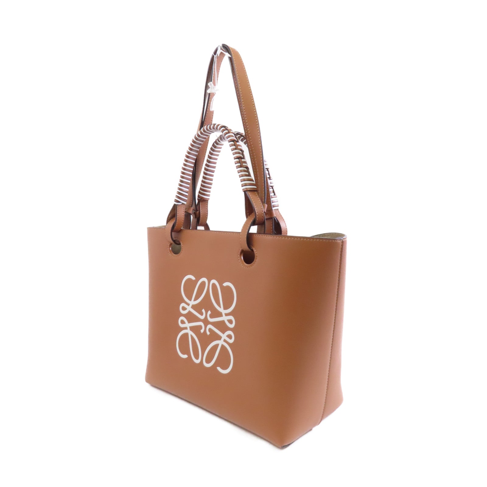 LOEWE 牛皮皮革Anagram Tote Small手挽肩背兩用袋啡色