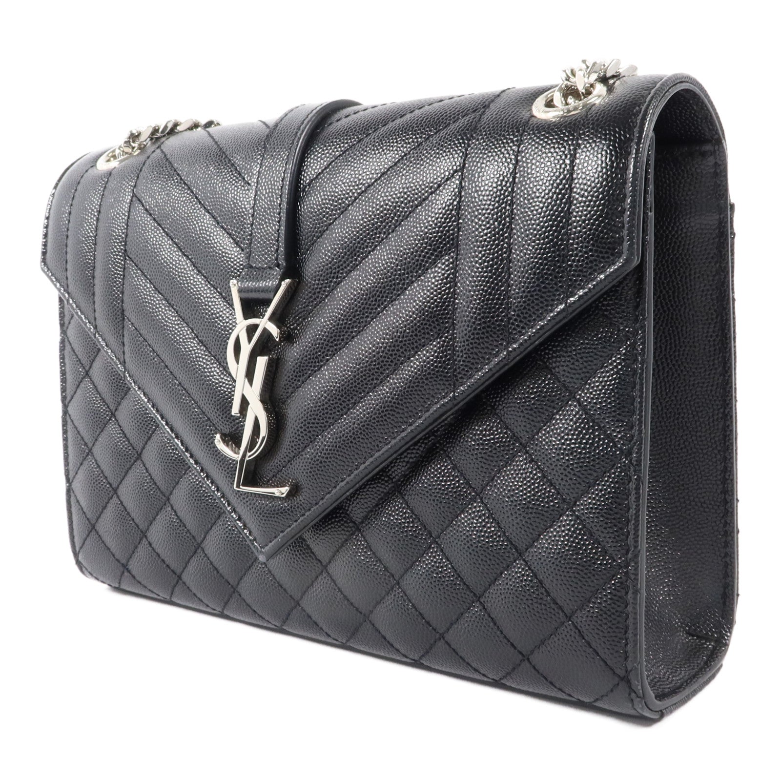 SAINT LAURENT 牛皮皮革Envelope Medium鏈帶肩背袋