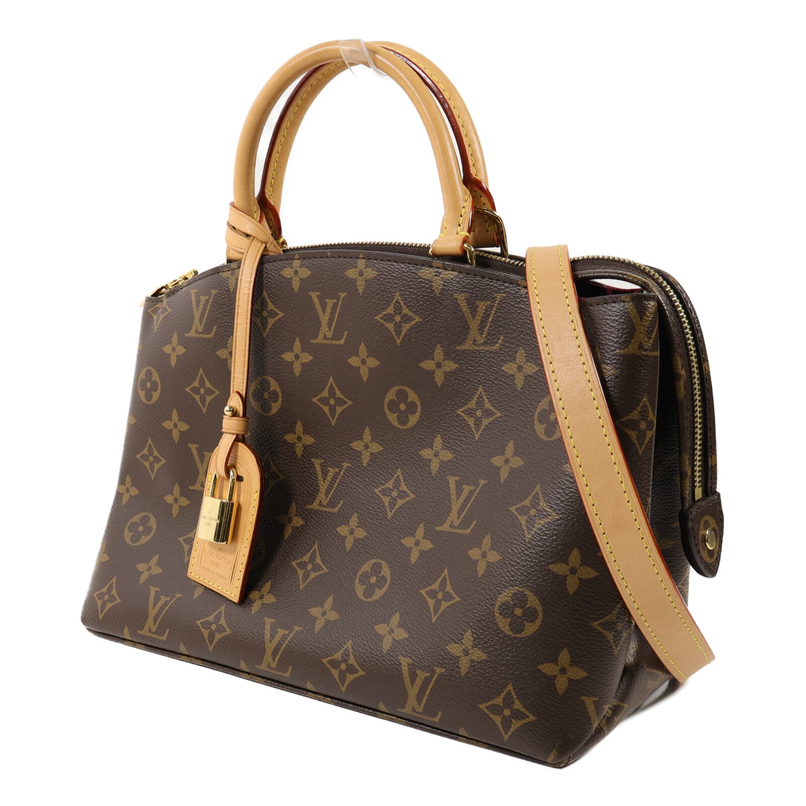 LOUIS VUITTON Monogram Petit Palais金扣手挽肩背兩用袋棕色