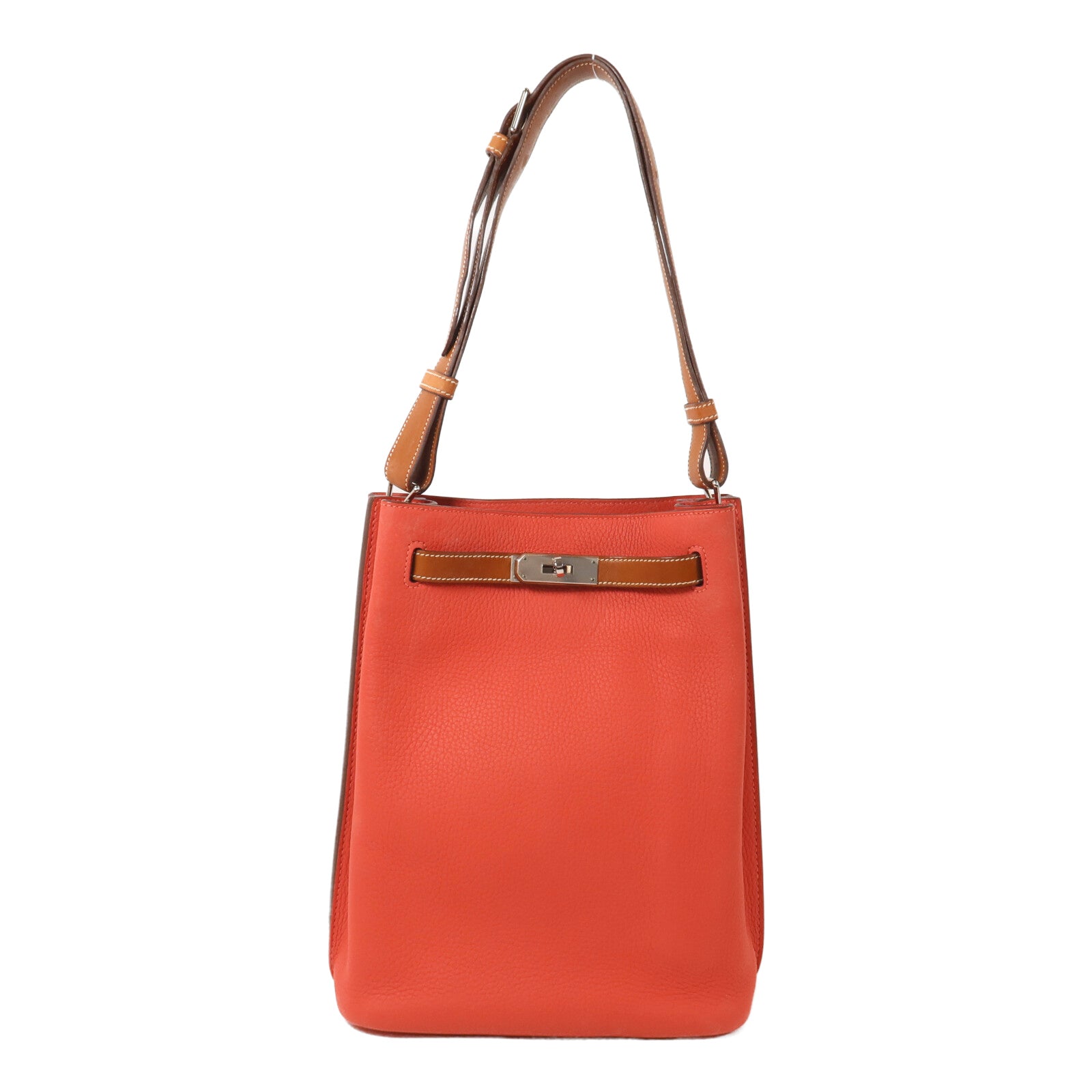 HERMES Togo皮革So Kelly 22肩背袋Fauve/Rose Jaipur