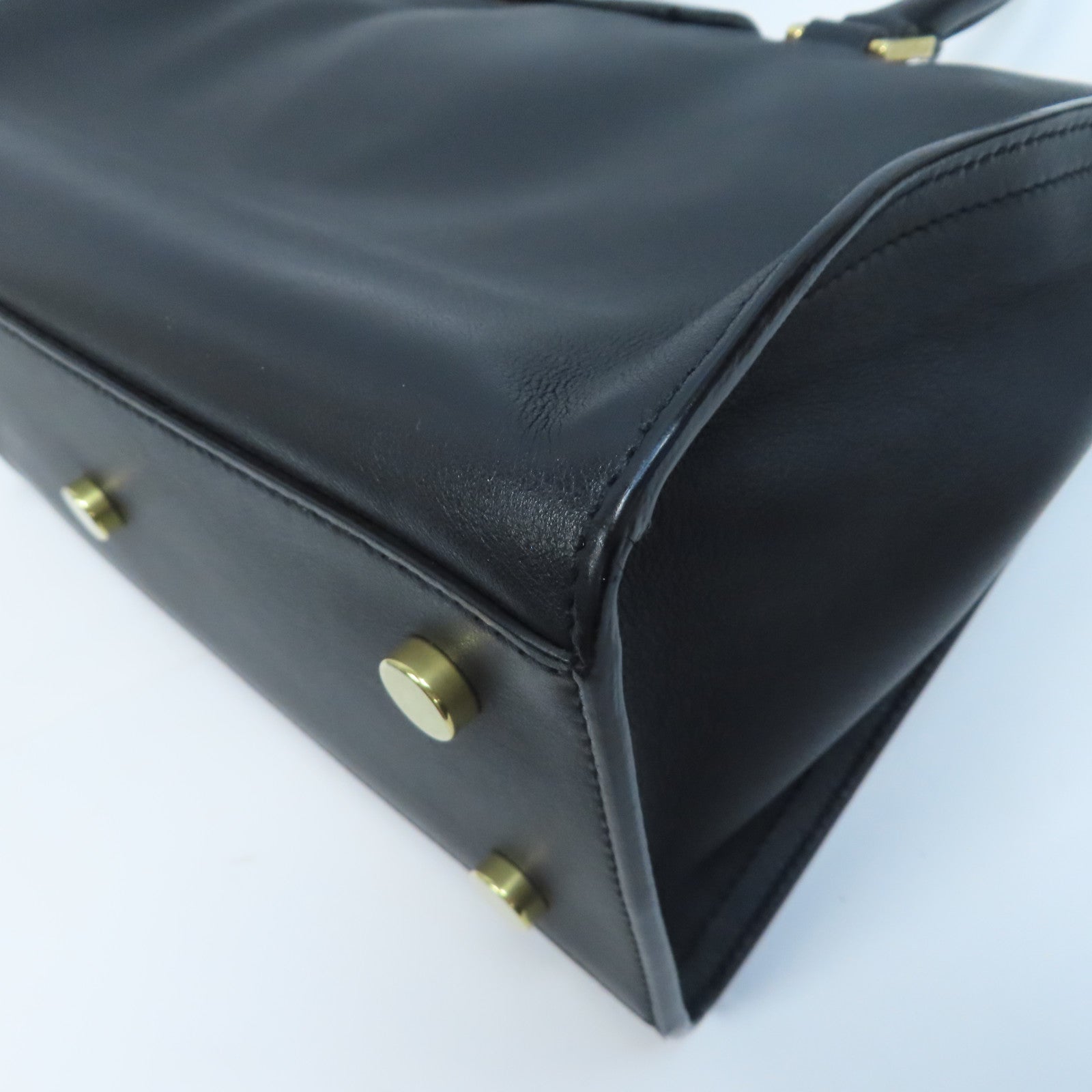 SAINT LAURENT 牛皮皮革2 Way Shoulder金扣手挽肩背兩用袋黑色