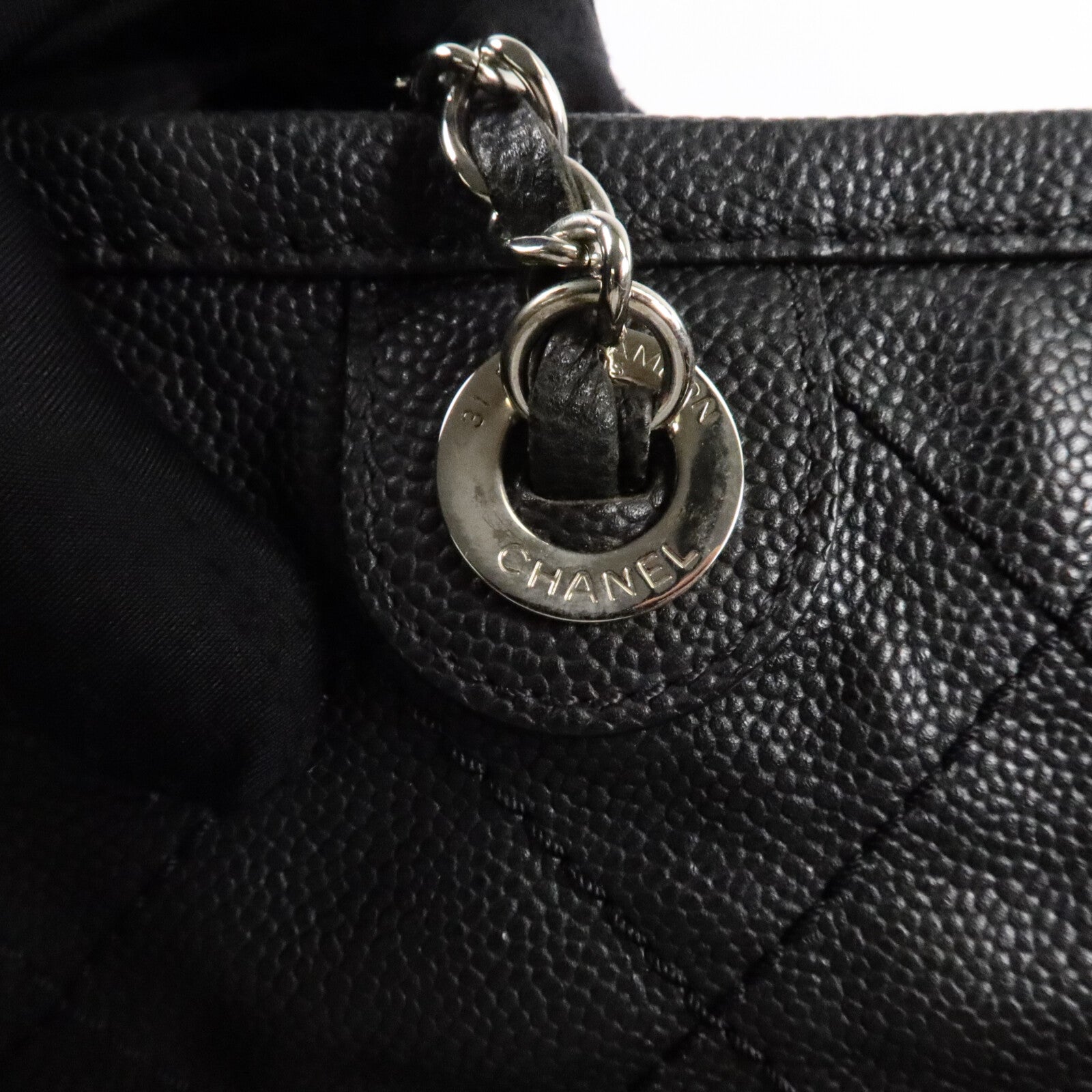 CHANEL 牛皮皮革Grand Shopping Tote鏈帶肩背袋