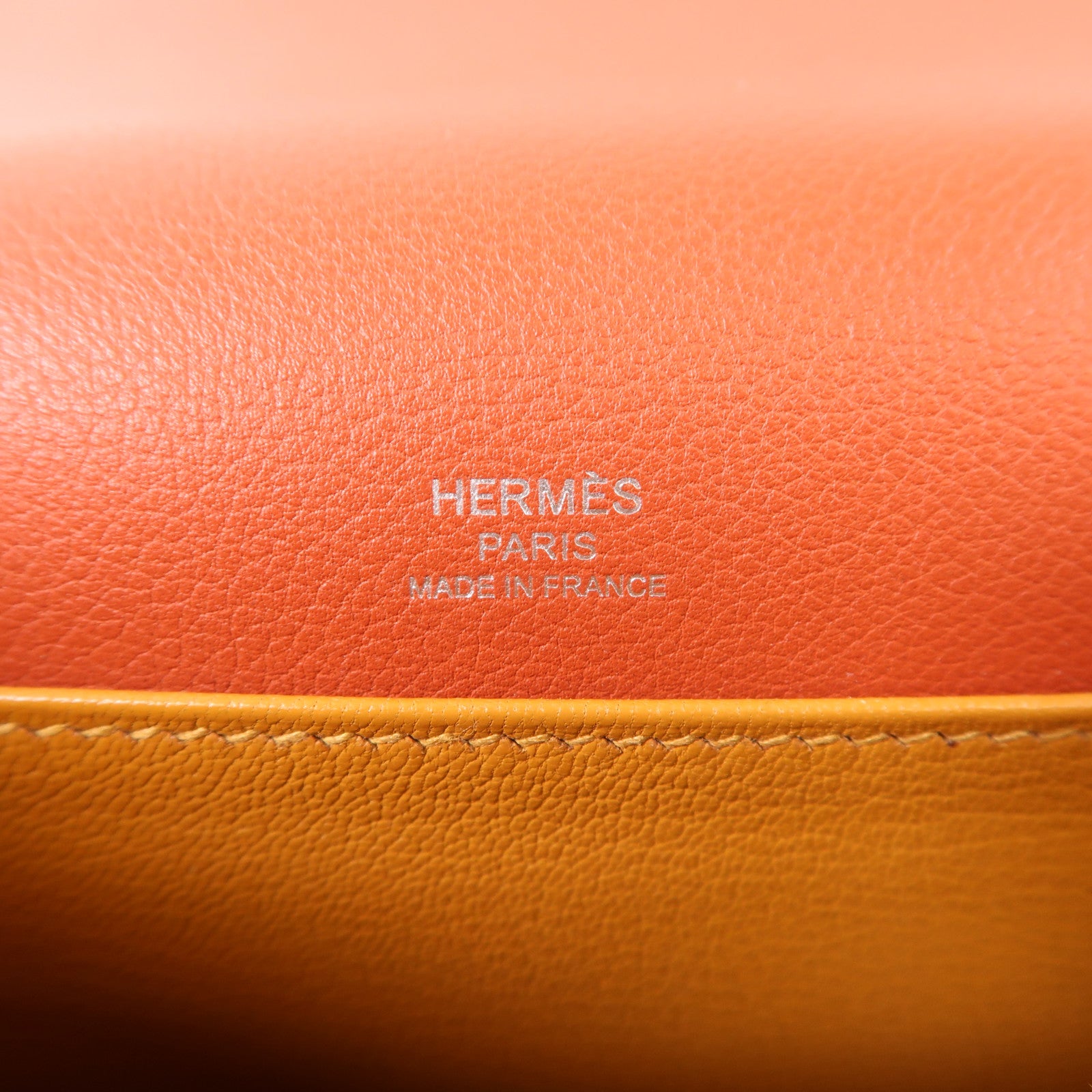 HERMES Evercolor皮革Mini Roulis銀扣肩背袋Brique/Caramel