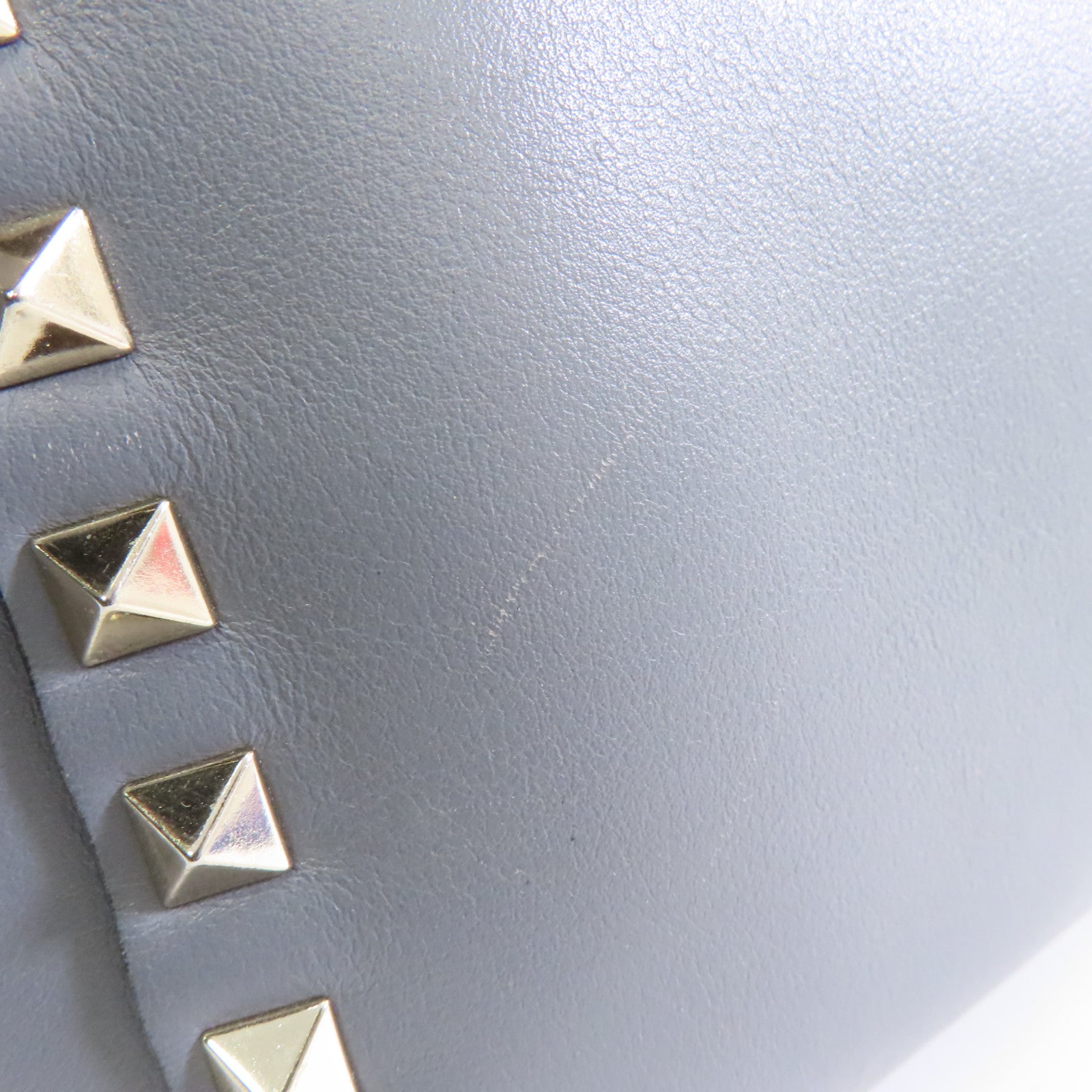 Valentino 【激減優惠】牛皮皮革Rockstud 2way Tote Bag金扣手挽肩背兩用袋灰色