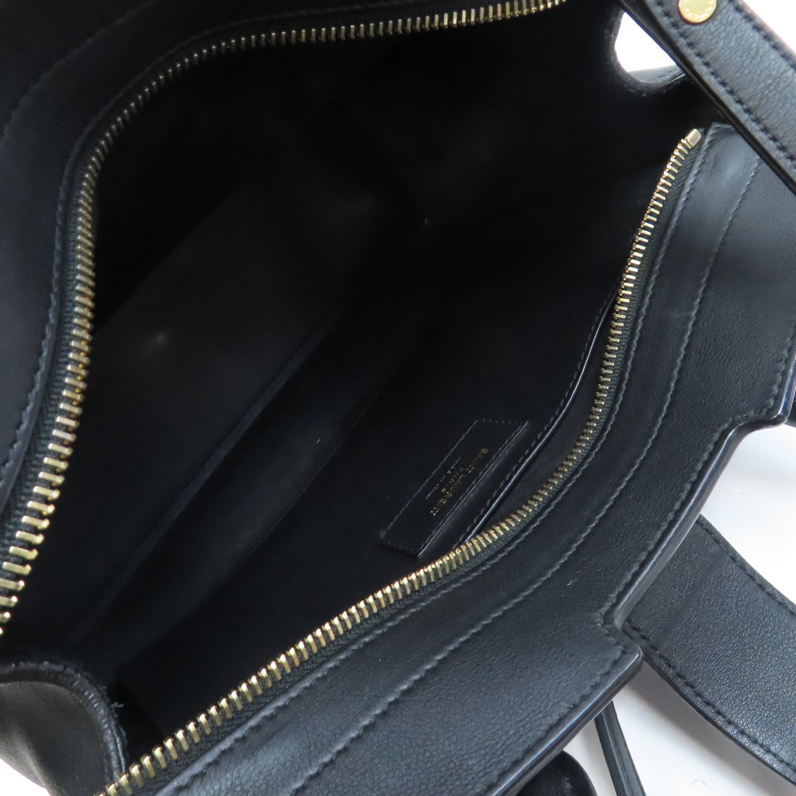 SAINT LAURENT 牛皮皮革2 Way Shoulder金扣手挽肩背兩用袋黑色