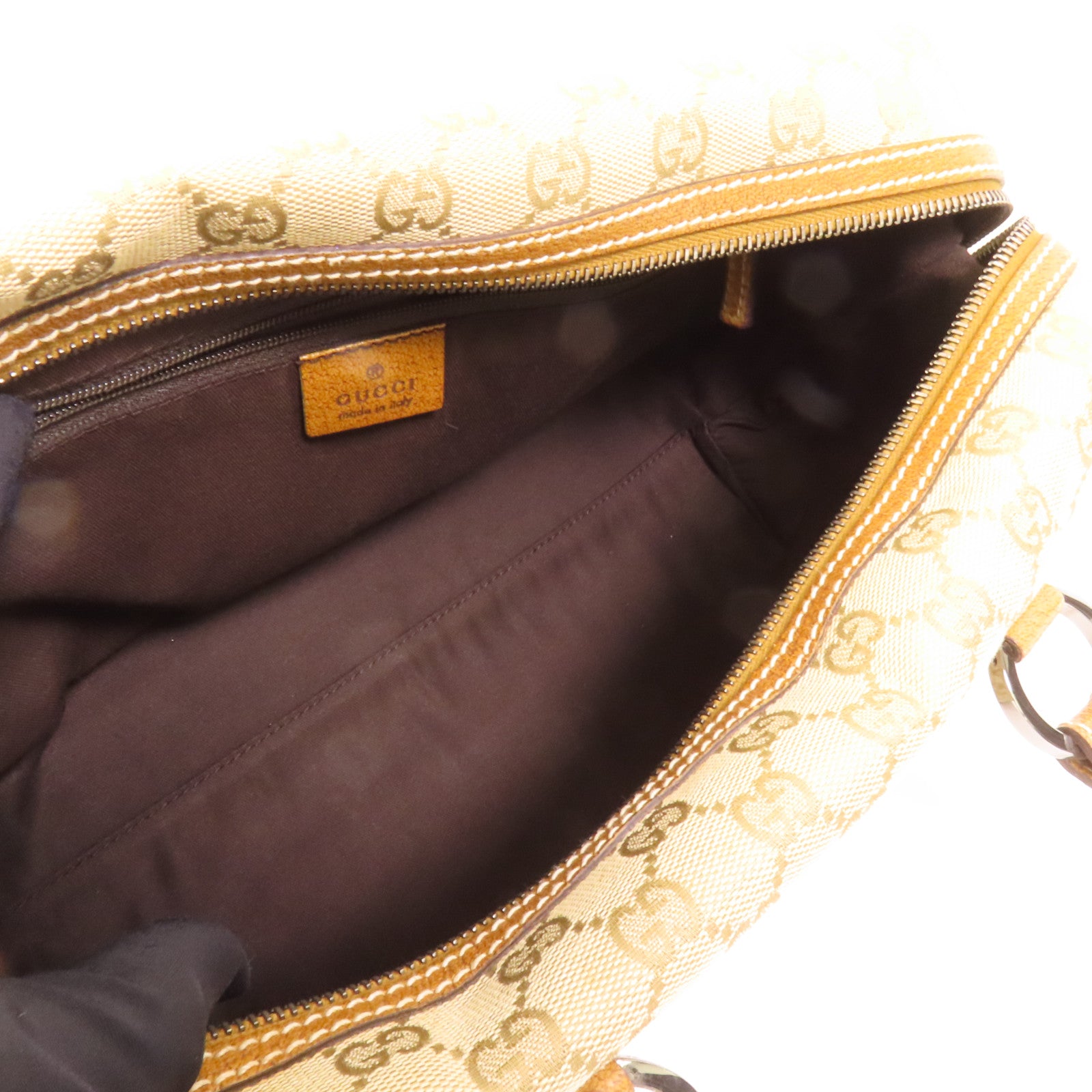 GUCCI 帆布Hand Bag銀扣手挽袋