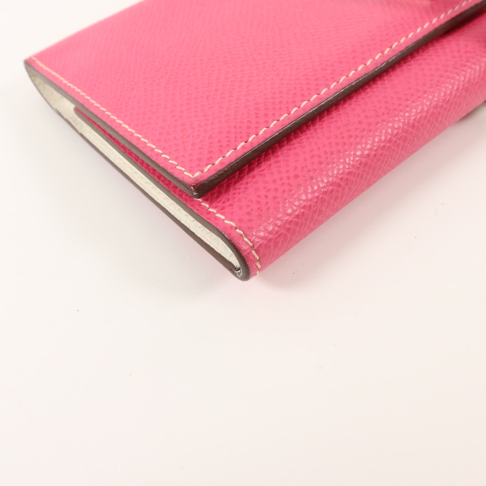 HERMES Epsom皮革Bearn Souffle Wallet長錢包Rose Tyrien/Craie