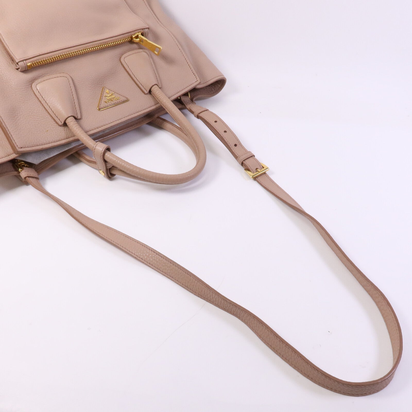 PRADA 牛皮皮革2 Way Shoulder金扣手挽肩背兩用袋