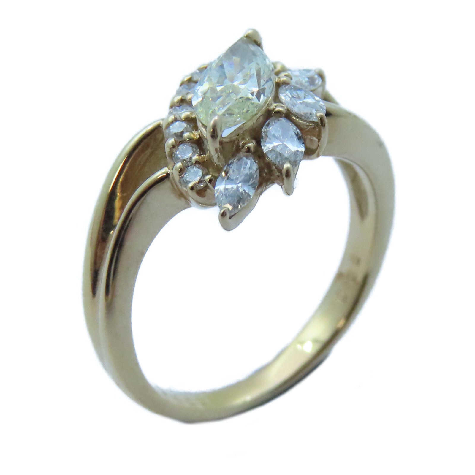 JEWELRY 【激減優惠】18K黃金Diamond Ring 0.466ct/0.38ct鑽石戒指US#5.5