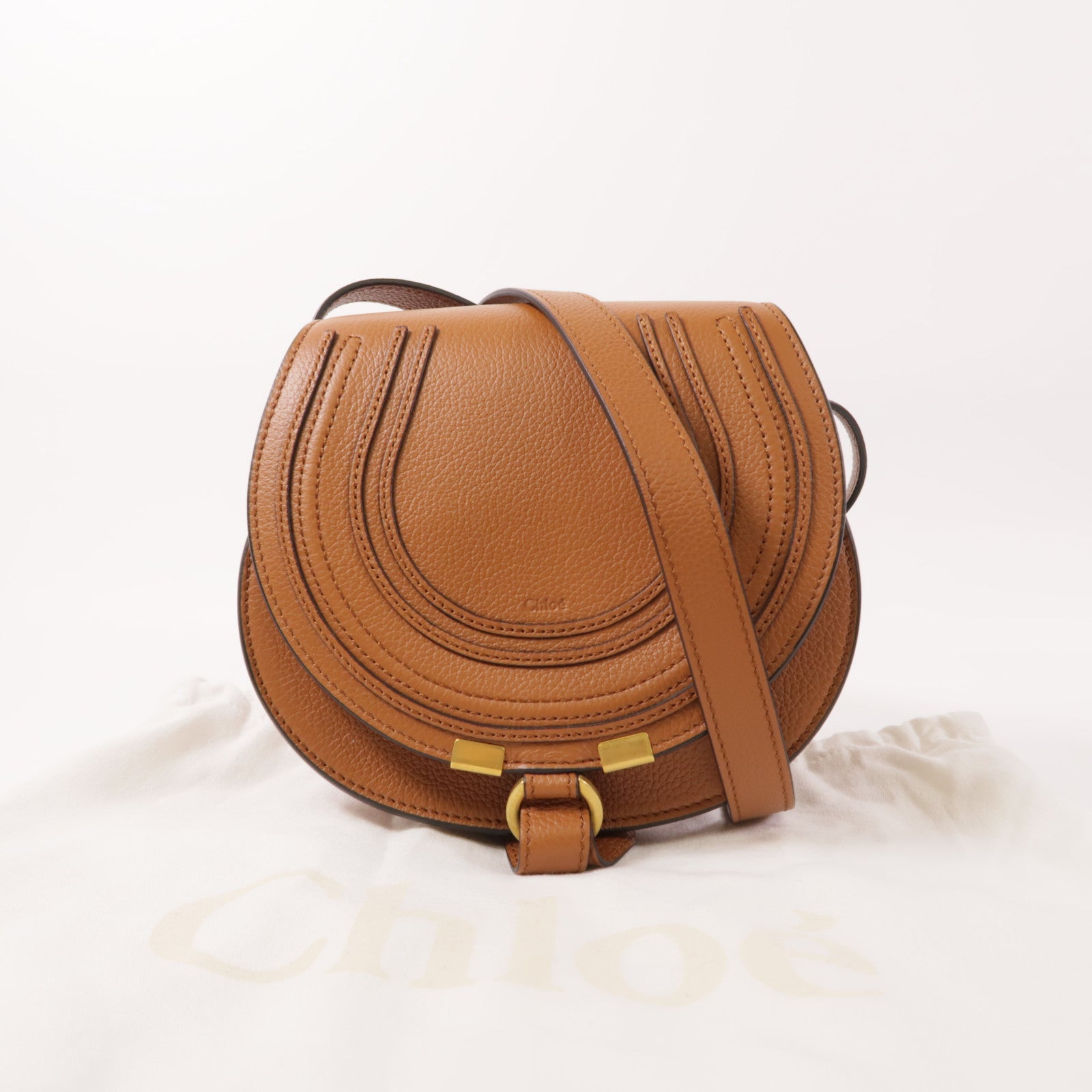 Chloe 牛皮皮革Small Marcie金扣肩背袋