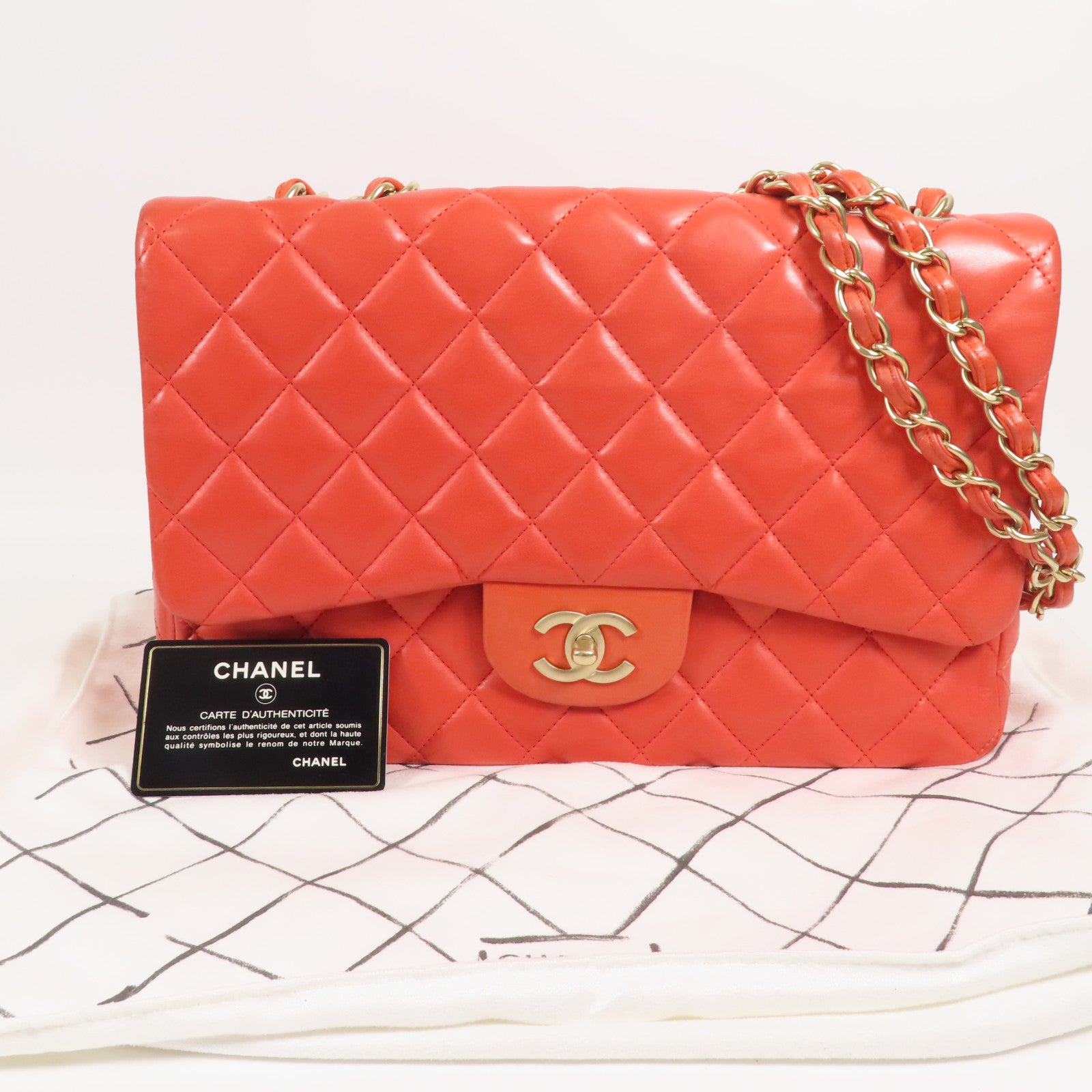 CHANEL 羊皮皮革Large Classic金扣肩背袋