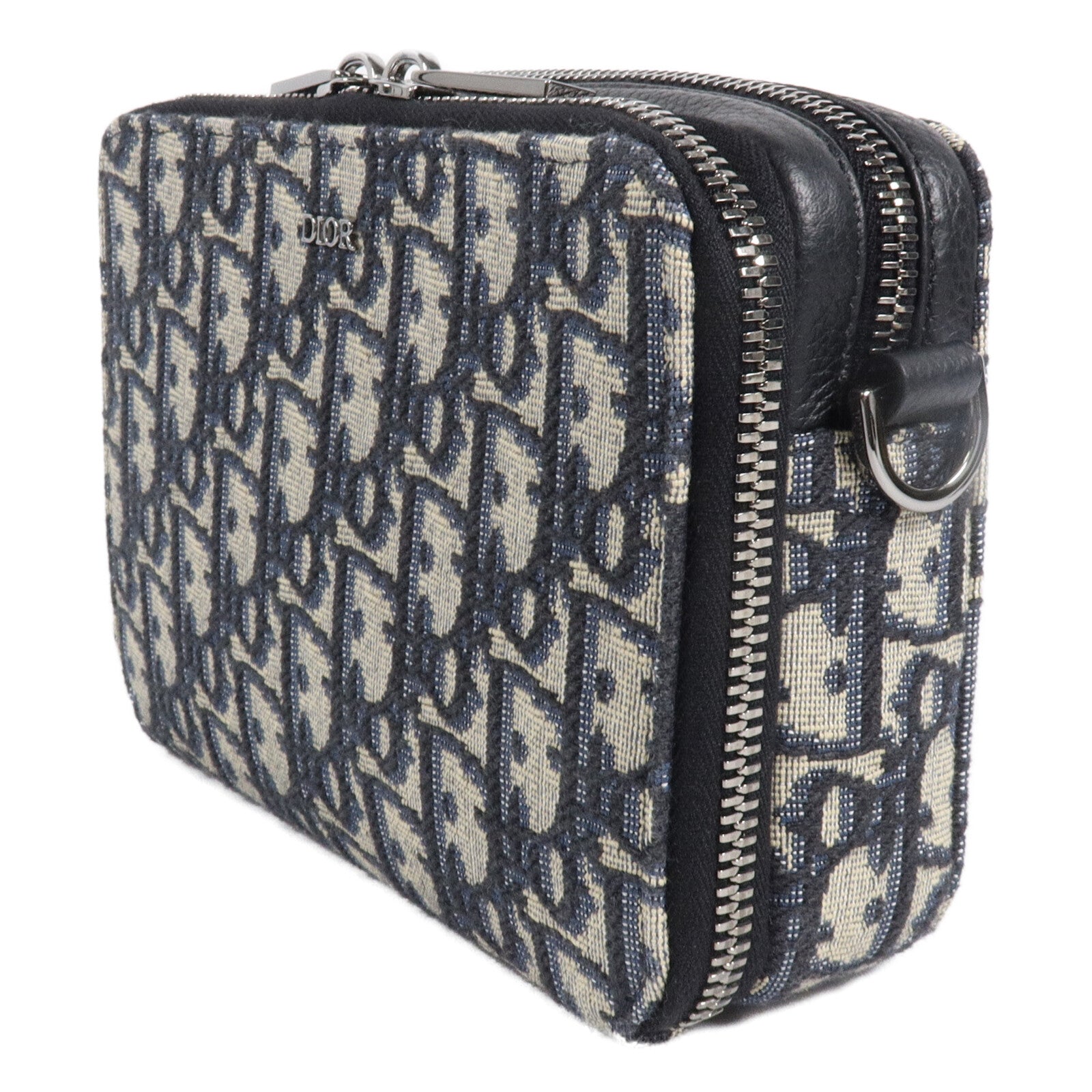 Dior 帆布Oblique Zipped Pouch肩背袋