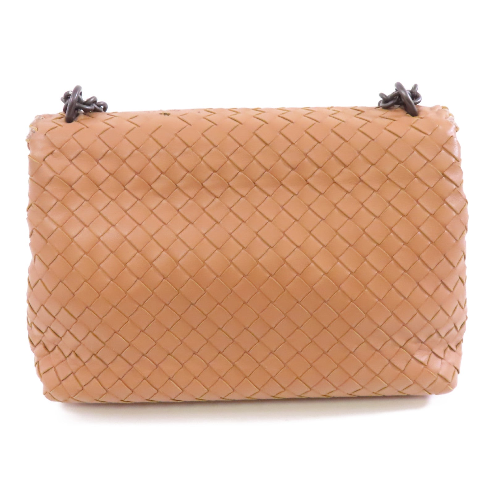 BOTTEGA VENETA 【激減優惠】織紋皮革/蛇皮皮革Chain Shoulder Bag鏈帶肩背袋杏色