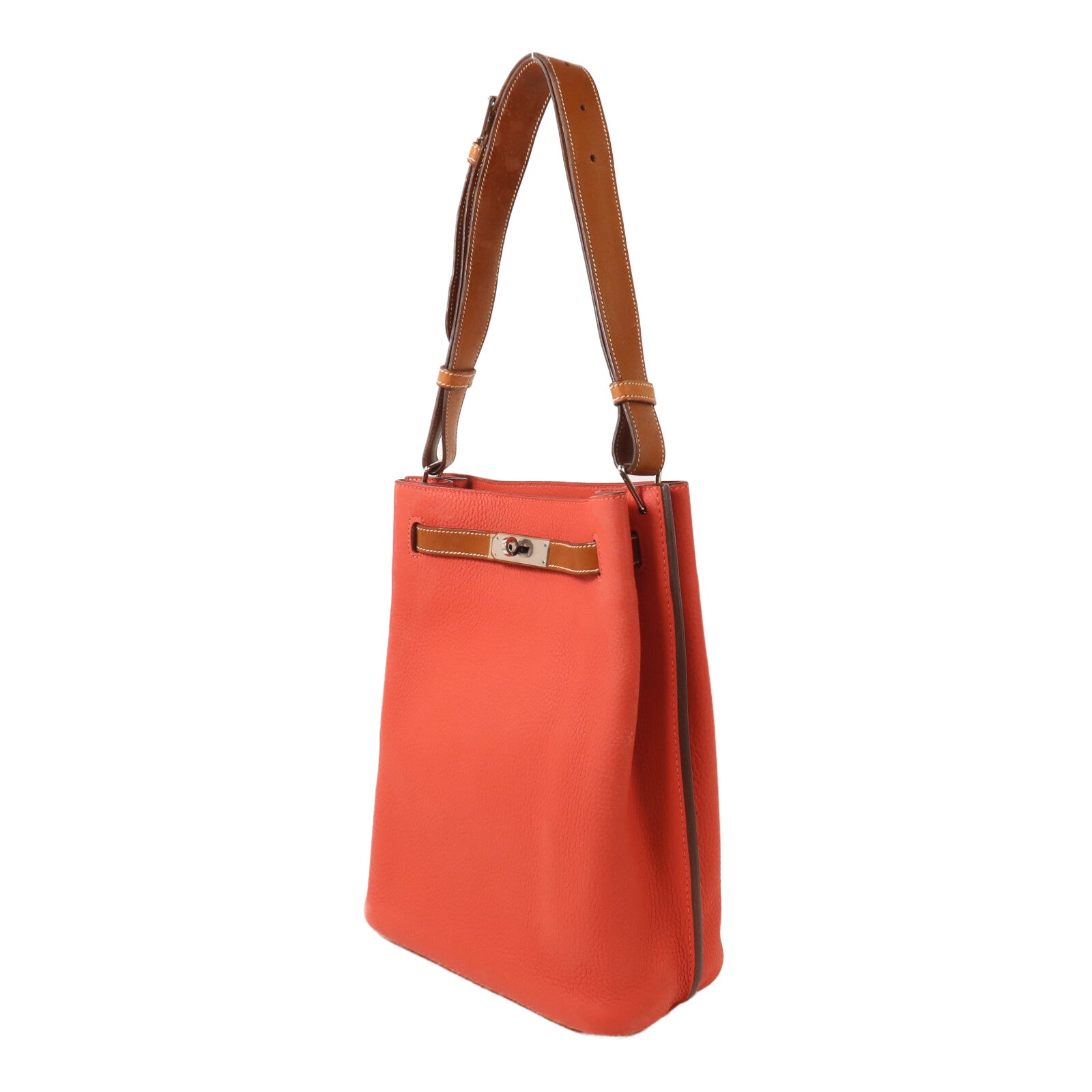 HERMES Togo皮革So Kelly 22肩背袋Fauve/Rose Jaipur