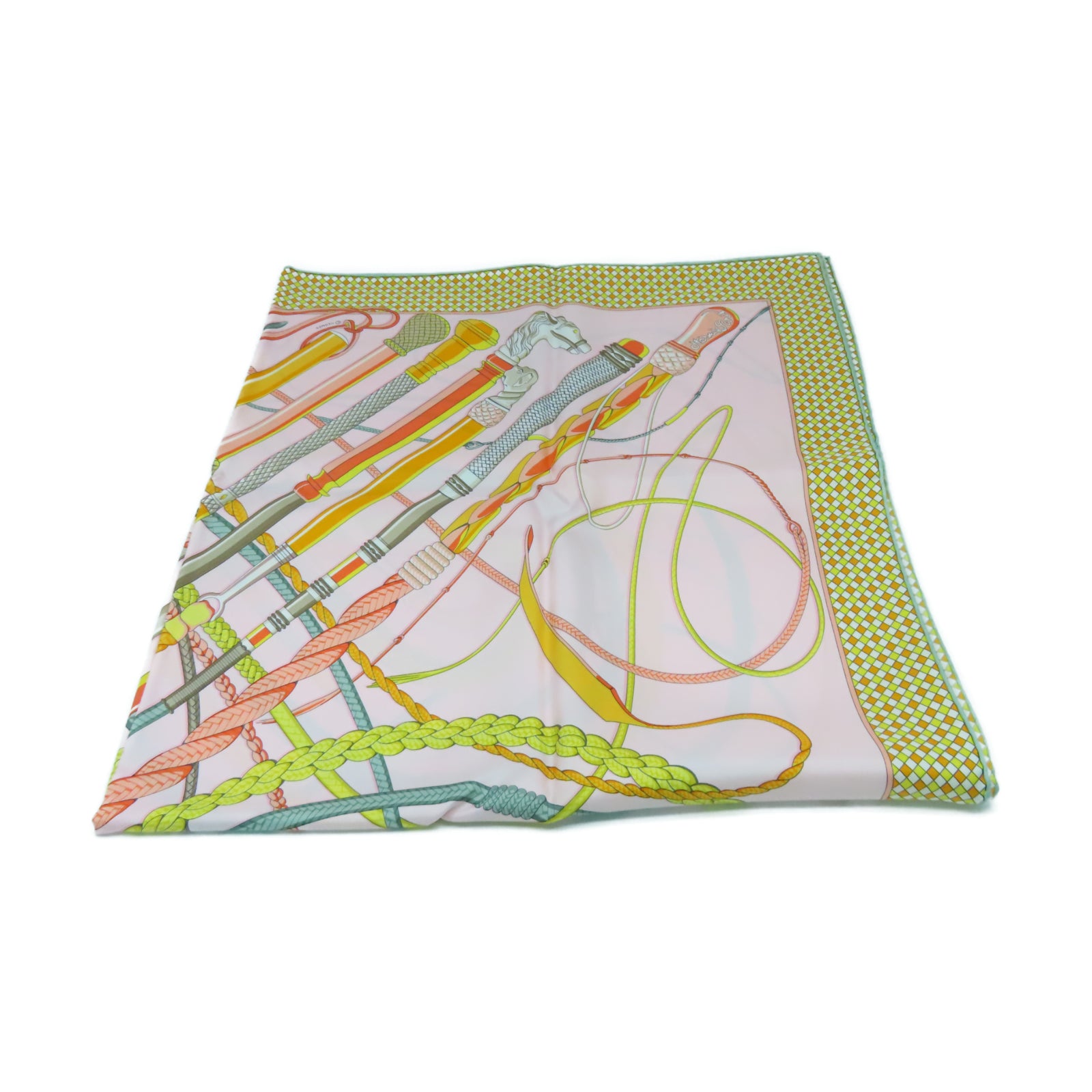HERMES 【激減優惠】絲質Scarf 90x90絲巾粉紅色
