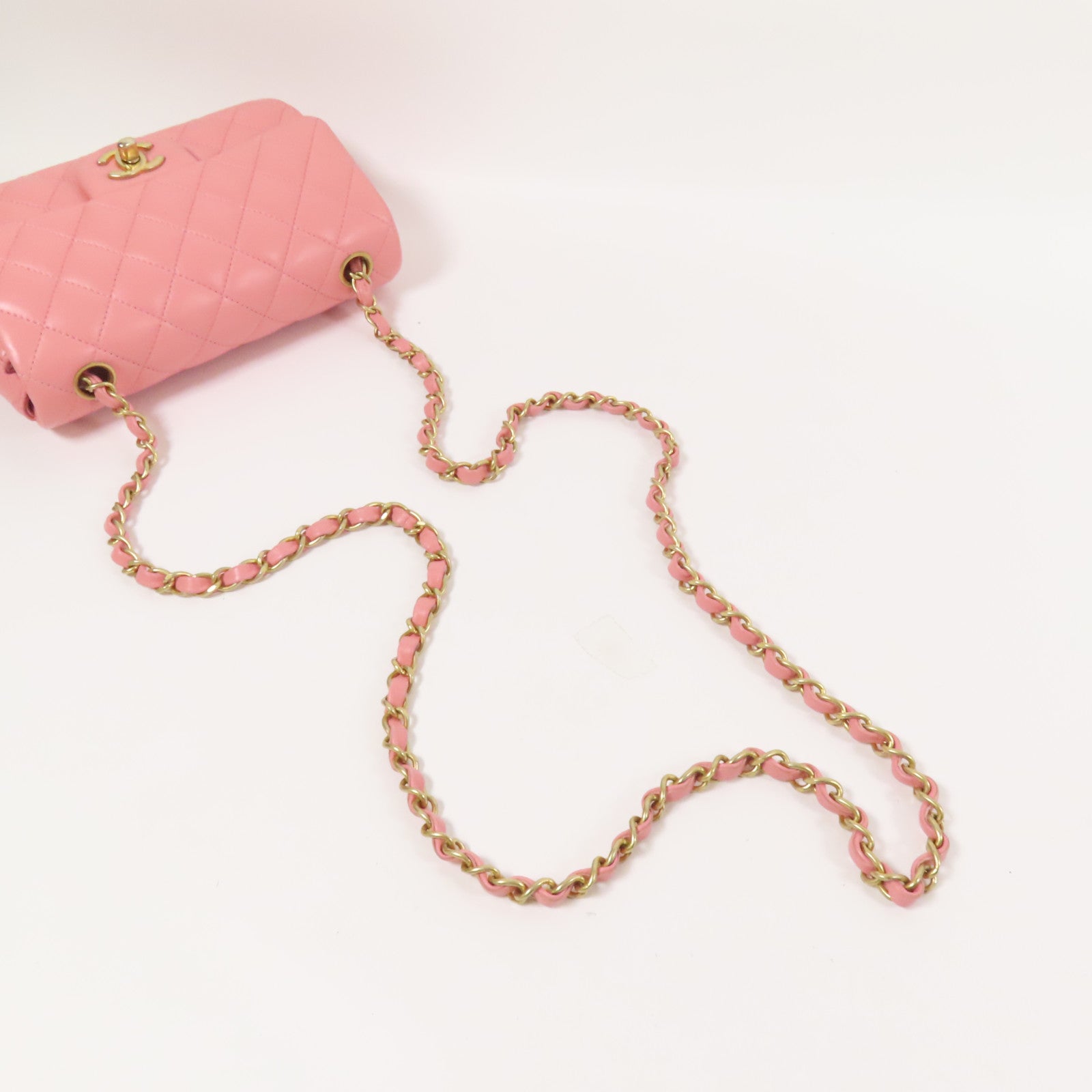 CHANEL 羊皮皮革Classic 20金扣鏈帶肩背袋