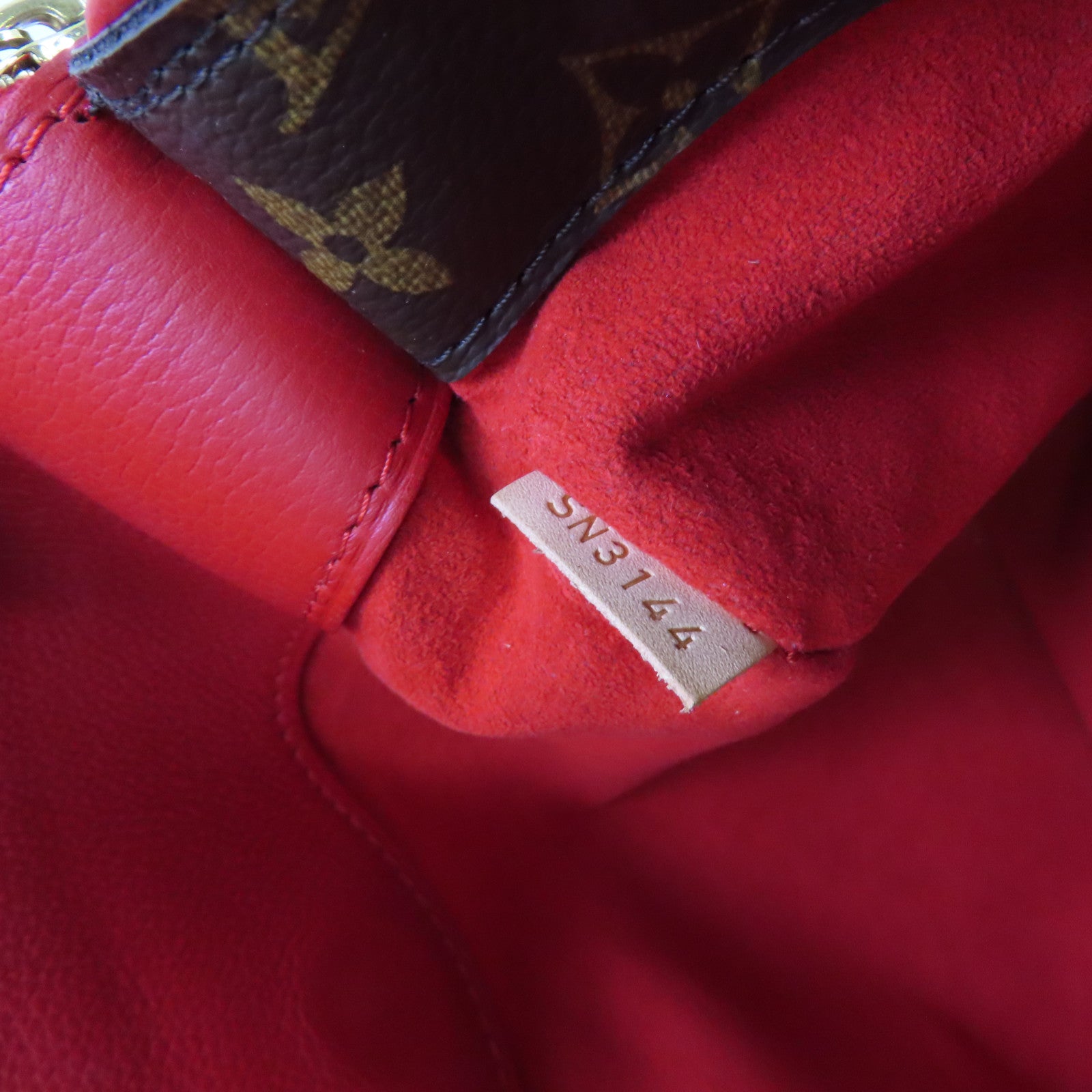 LOUIS VUITTON Monogram Pallas MM 2Way Shoulder Bag金扣手挽肩背兩用袋啡色/紅色