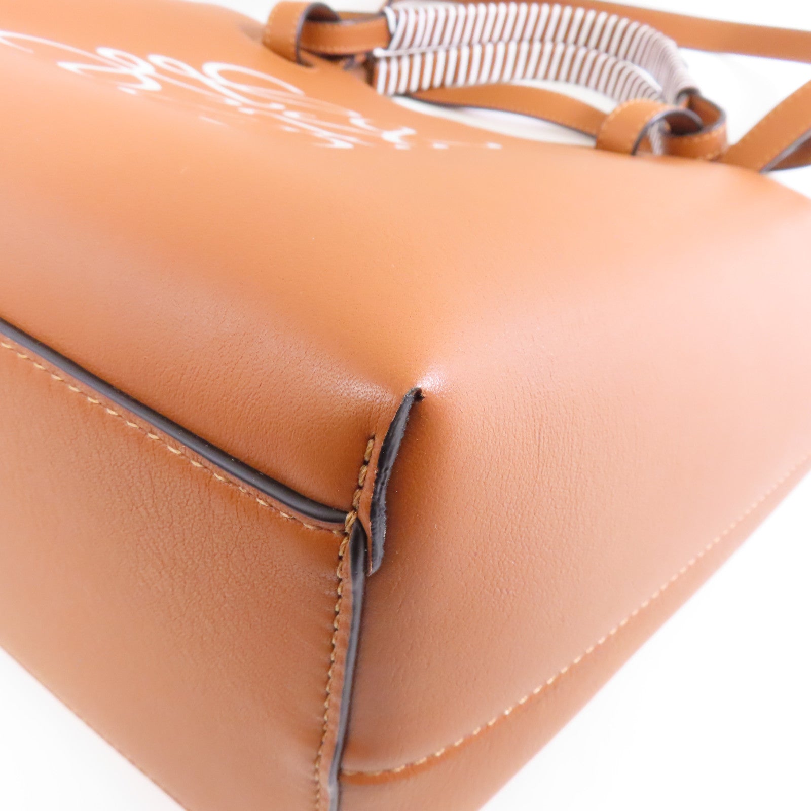 LOEWE 牛皮皮革Anagram Tote Small手挽肩背兩用袋啡色