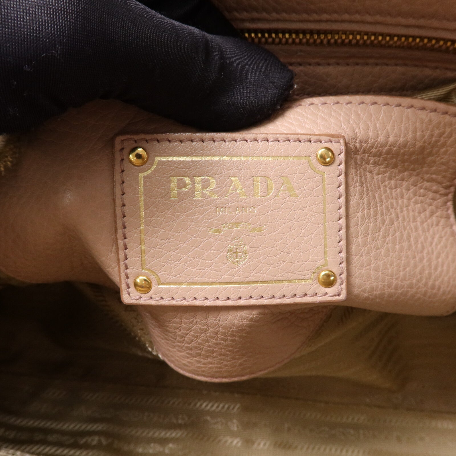 PRADA 牛皮皮革2 Way Shoulder金扣手挽肩背兩用袋
