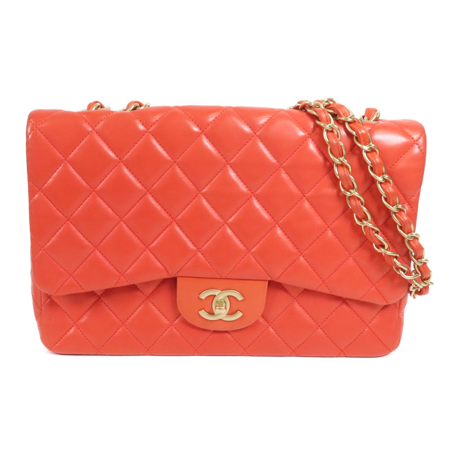 CHANEL 羊皮皮革Large Classic金扣肩背袋