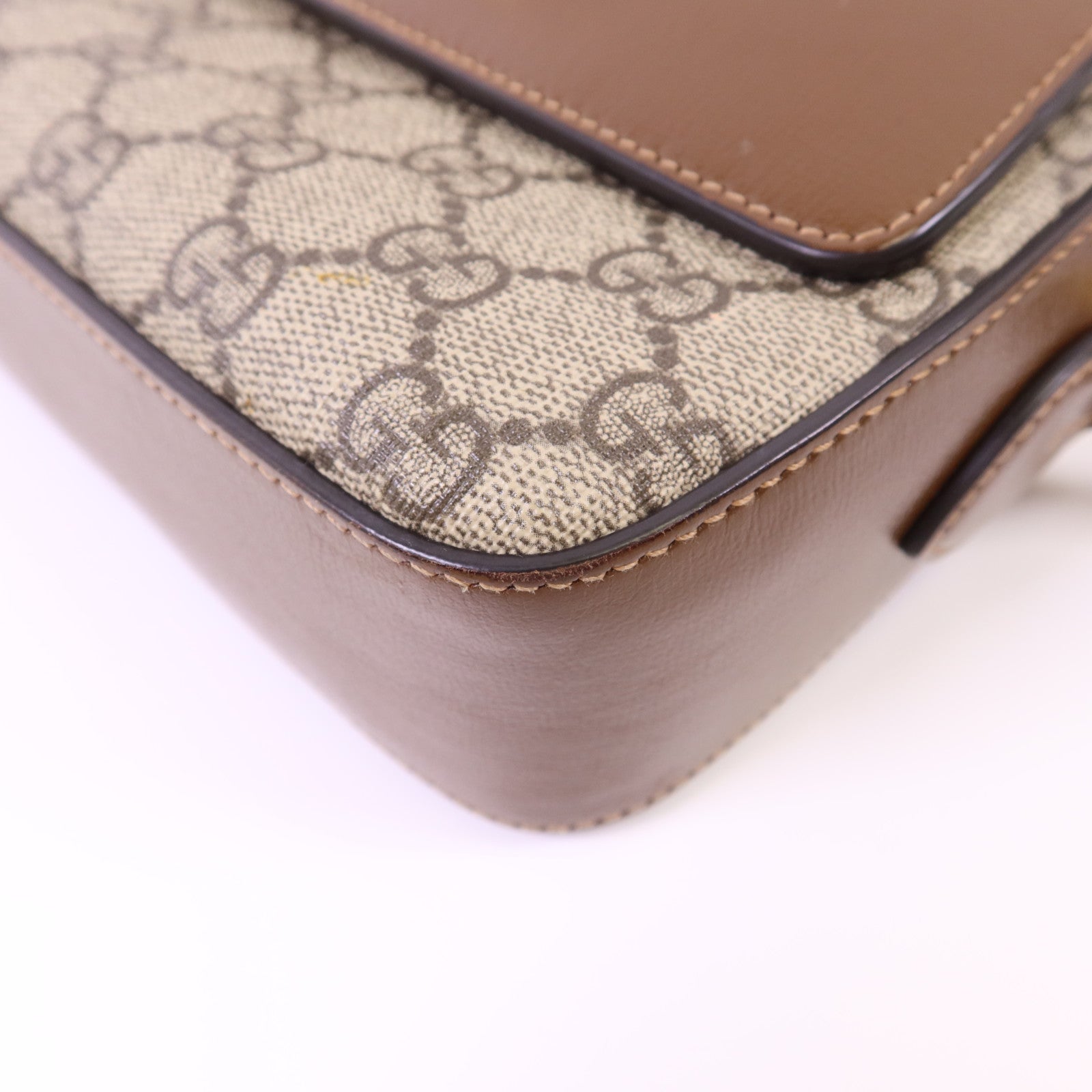 GUCCI 塗層帆布Horsebit 1955 Shoulder Bag金扣肩背袋