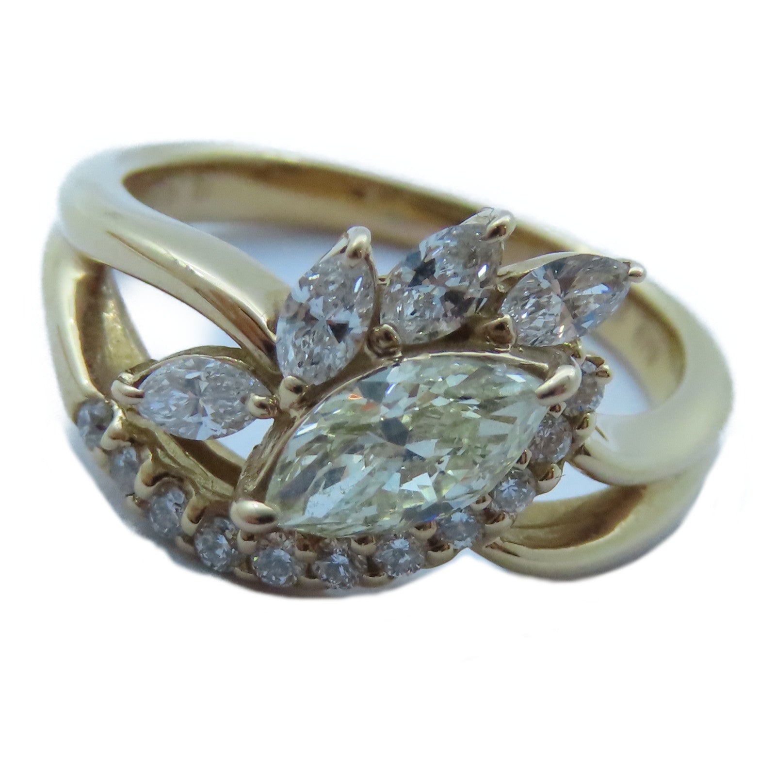 JEWELRY 【激減優惠】18K黃金Diamond Ring 0.466ct/0.38ct鑽石戒指US#5.5