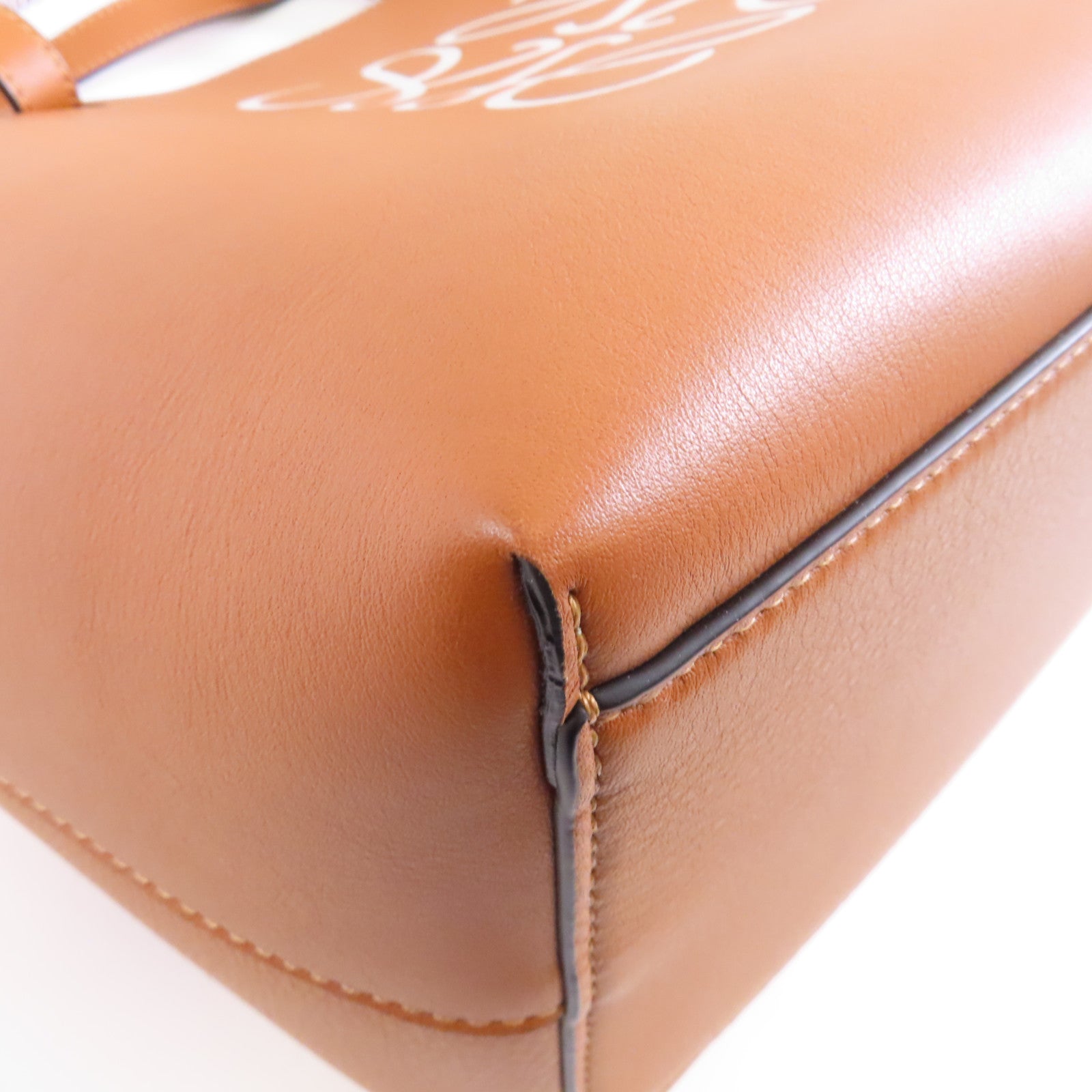 LOEWE 牛皮皮革Anagram Tote Small手挽肩背兩用袋啡色