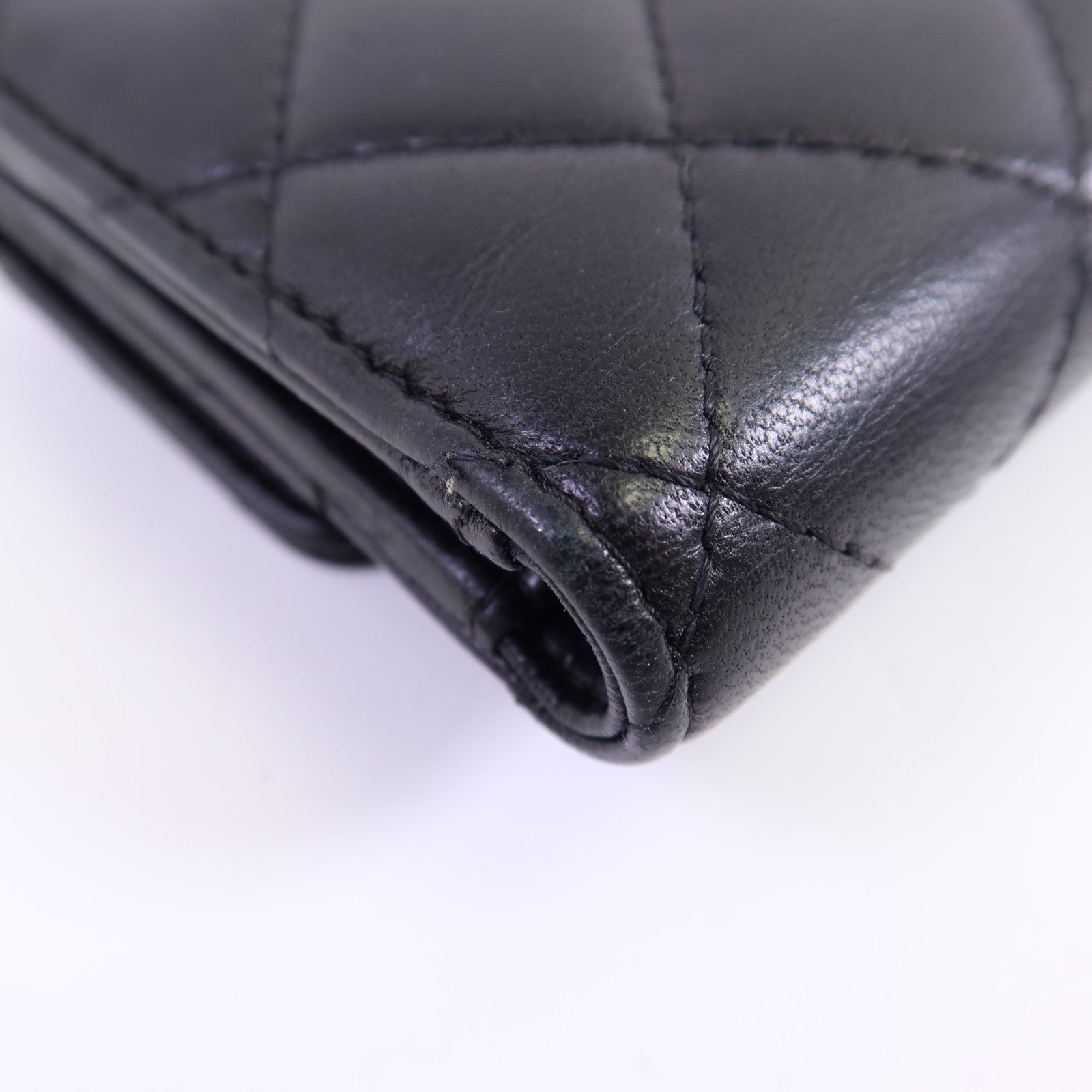 CHANEL 【激減優惠】羊皮皮革Wallet金扣錢包