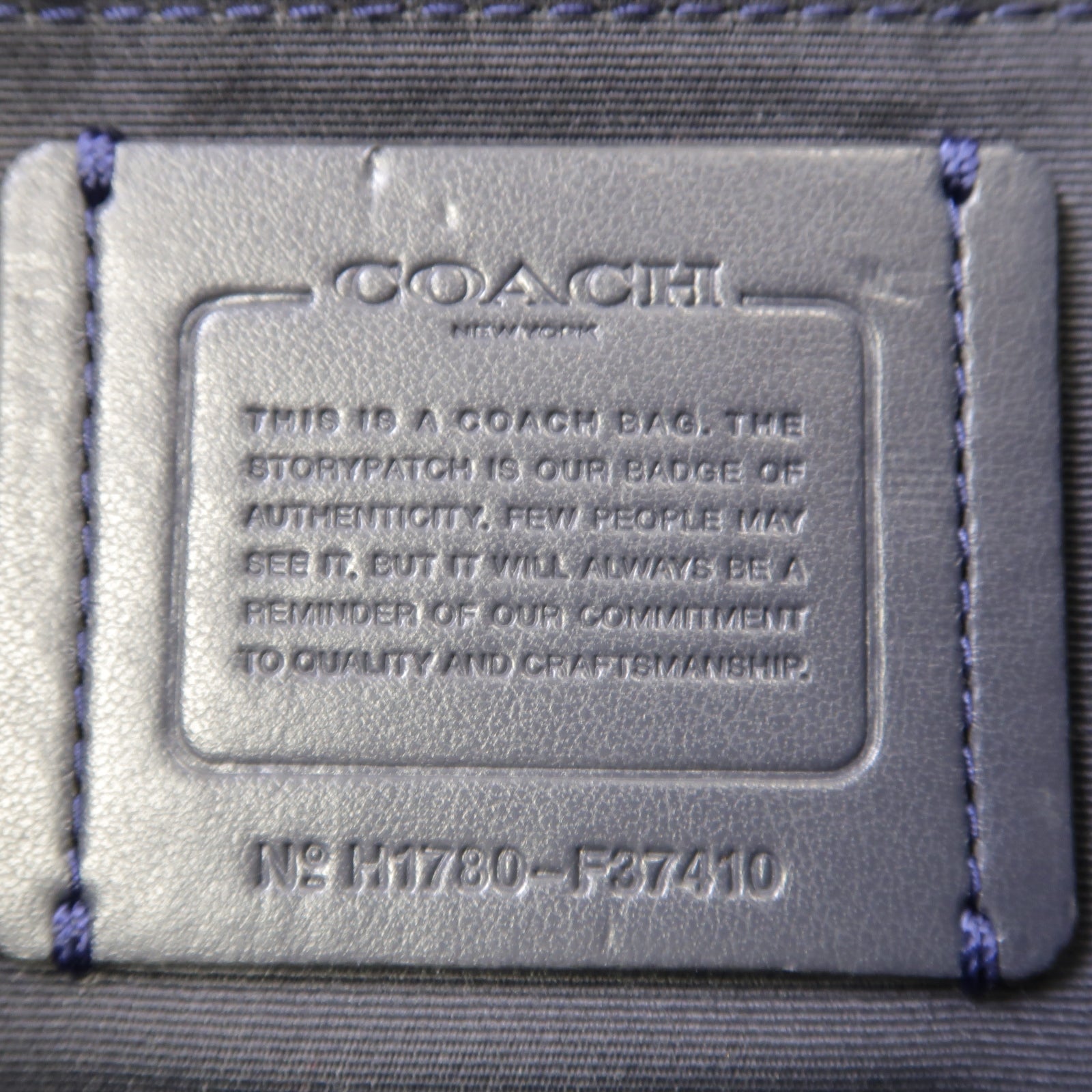 COACH 牛皮皮革Backpack金扣背包深藍色