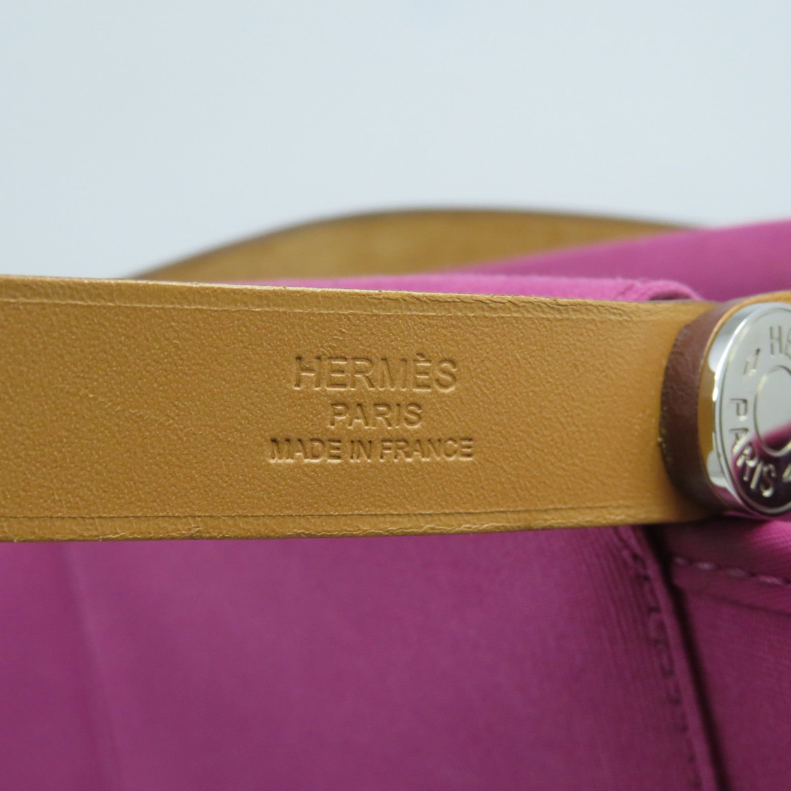 HERMES 【激減優惠】帆布/皮革Cabag銀扣手挽肩背兩用袋紫色