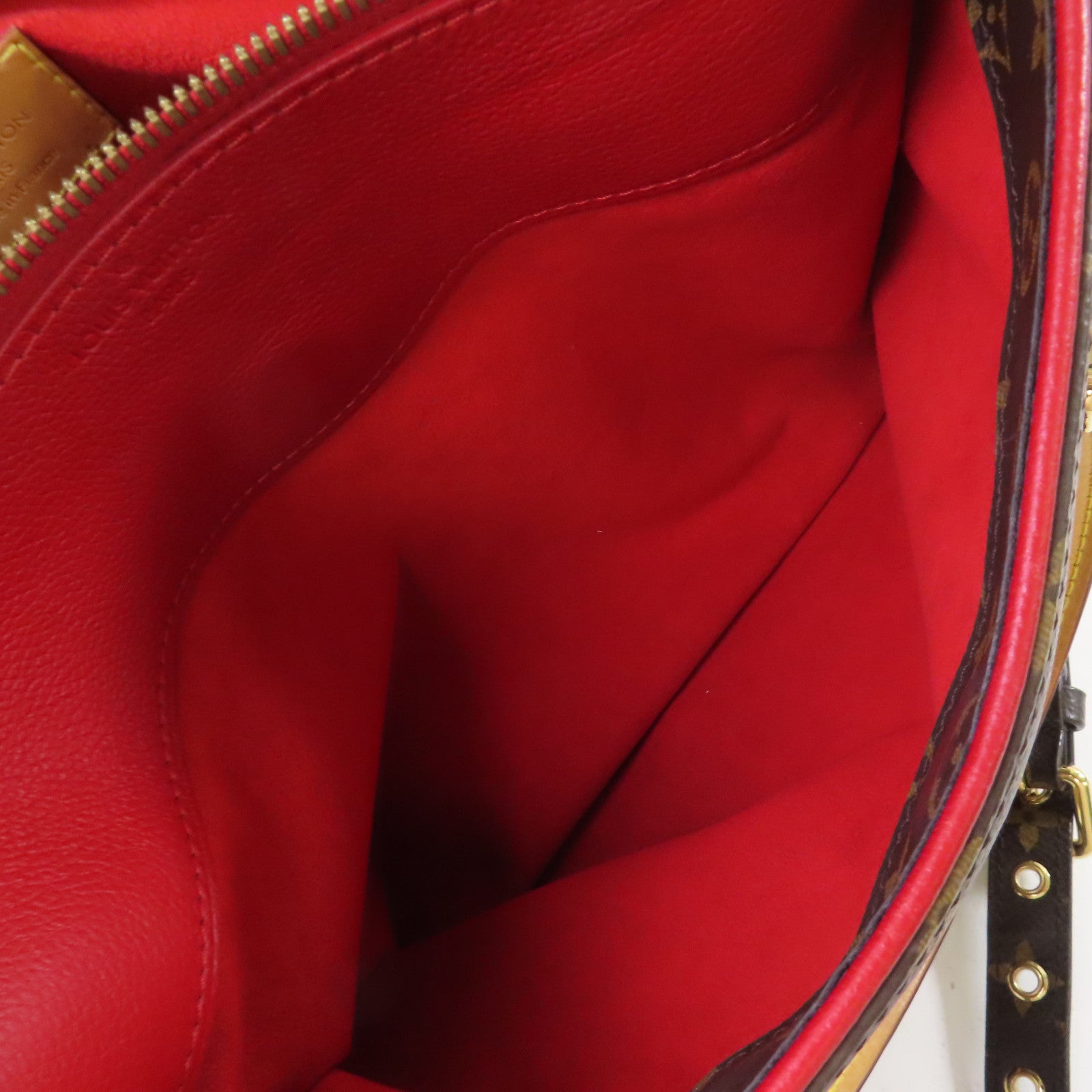 LOUIS VUITTON Monogram Pallas MM 2Way Shoulder Bag金扣手挽肩背兩用袋啡色/紅色