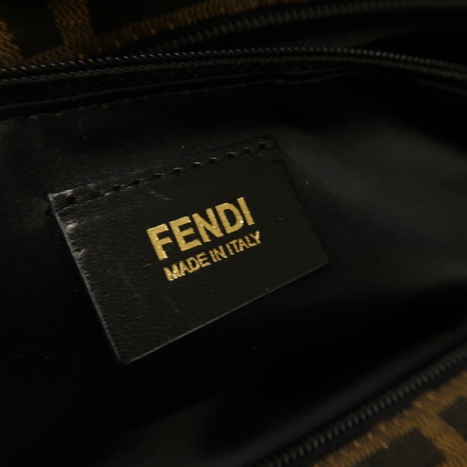 FENDI 帆布Tote Bag金扣手挽袋棕色