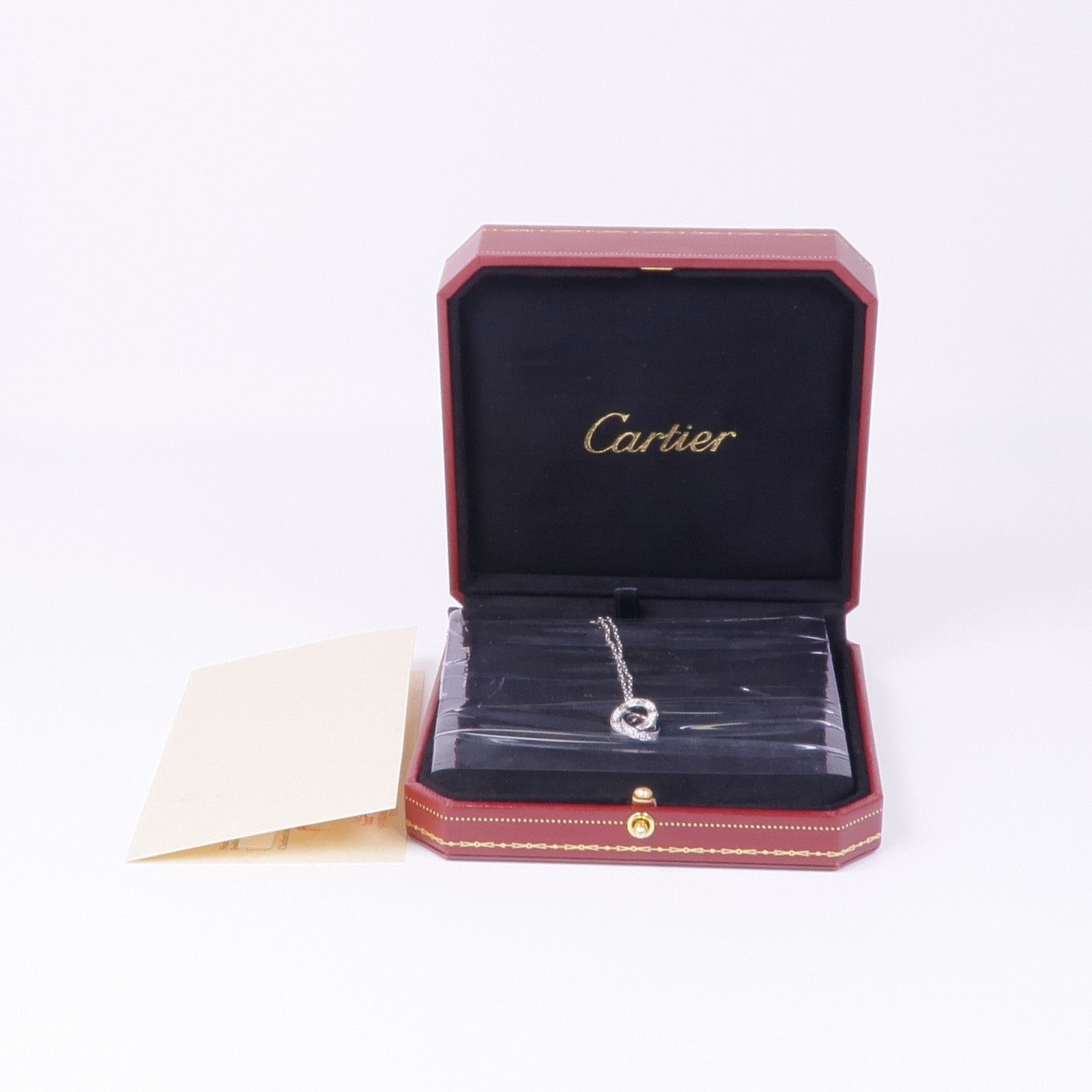 CARTIER 18K白金Love Necklace鑽石項鍊