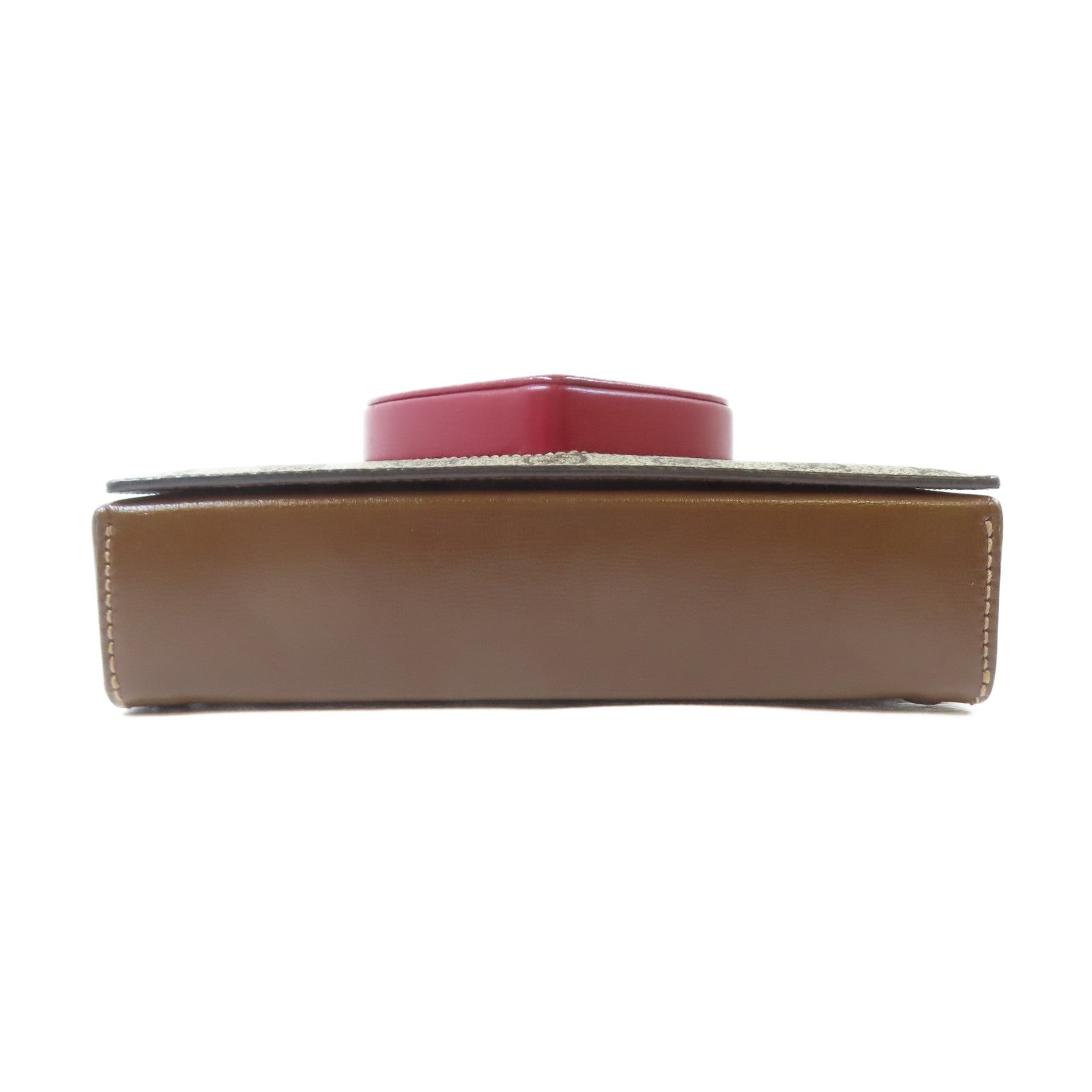 GUCCI 【激減優惠】塗層帆布Valentines's Day Mini Shoulder Bag金扣肩背袋啡色