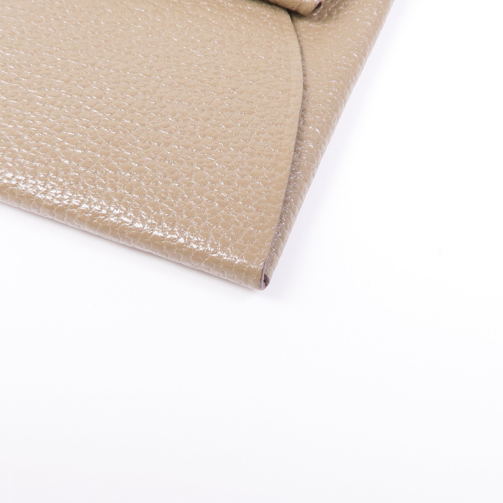 HERMES Chevre皮革Bastia Change Purse零錢包18 Etoupe