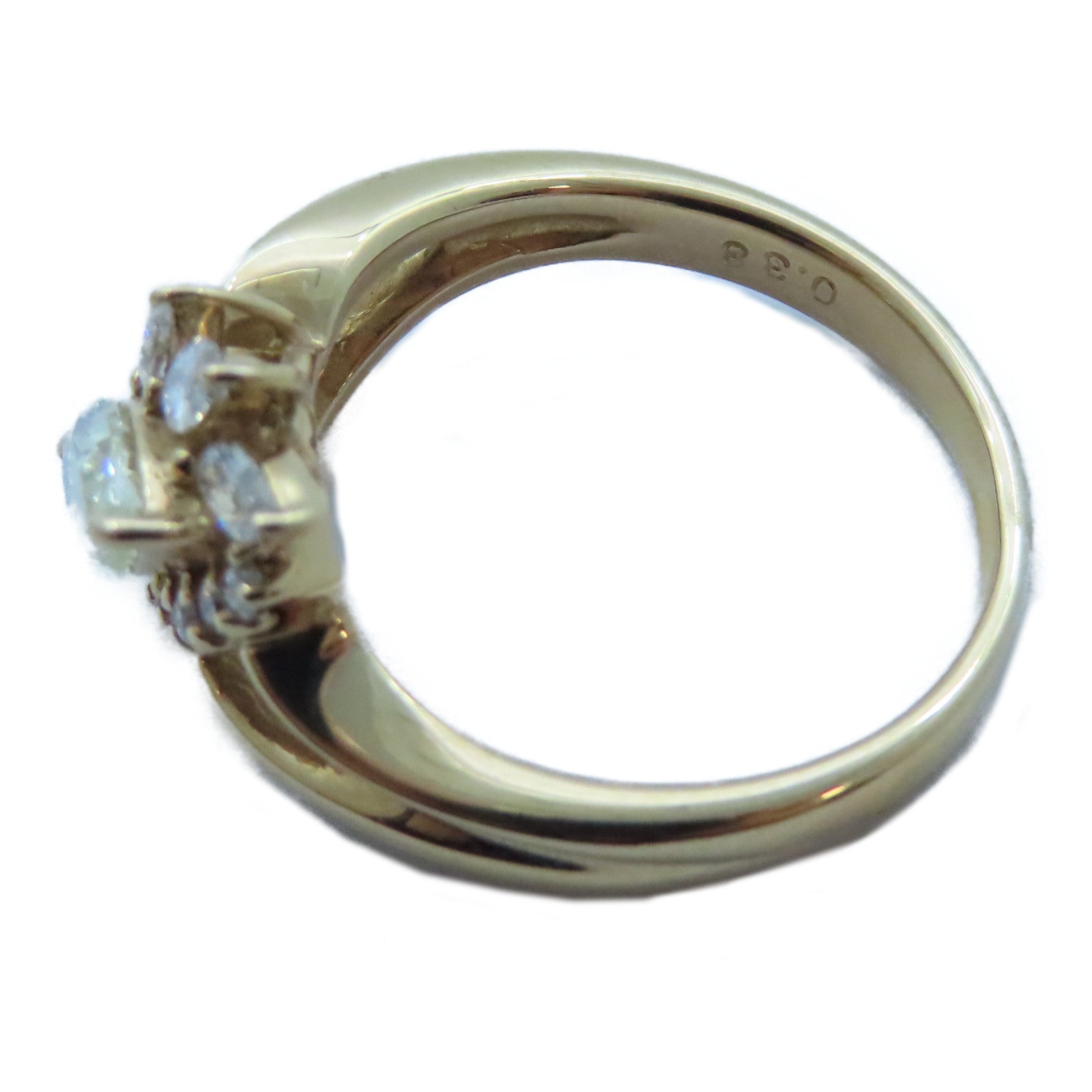 JEWELRY 【激減優惠】18K黃金Diamond Ring 0.466ct/0.38ct鑽石戒指US#5.5