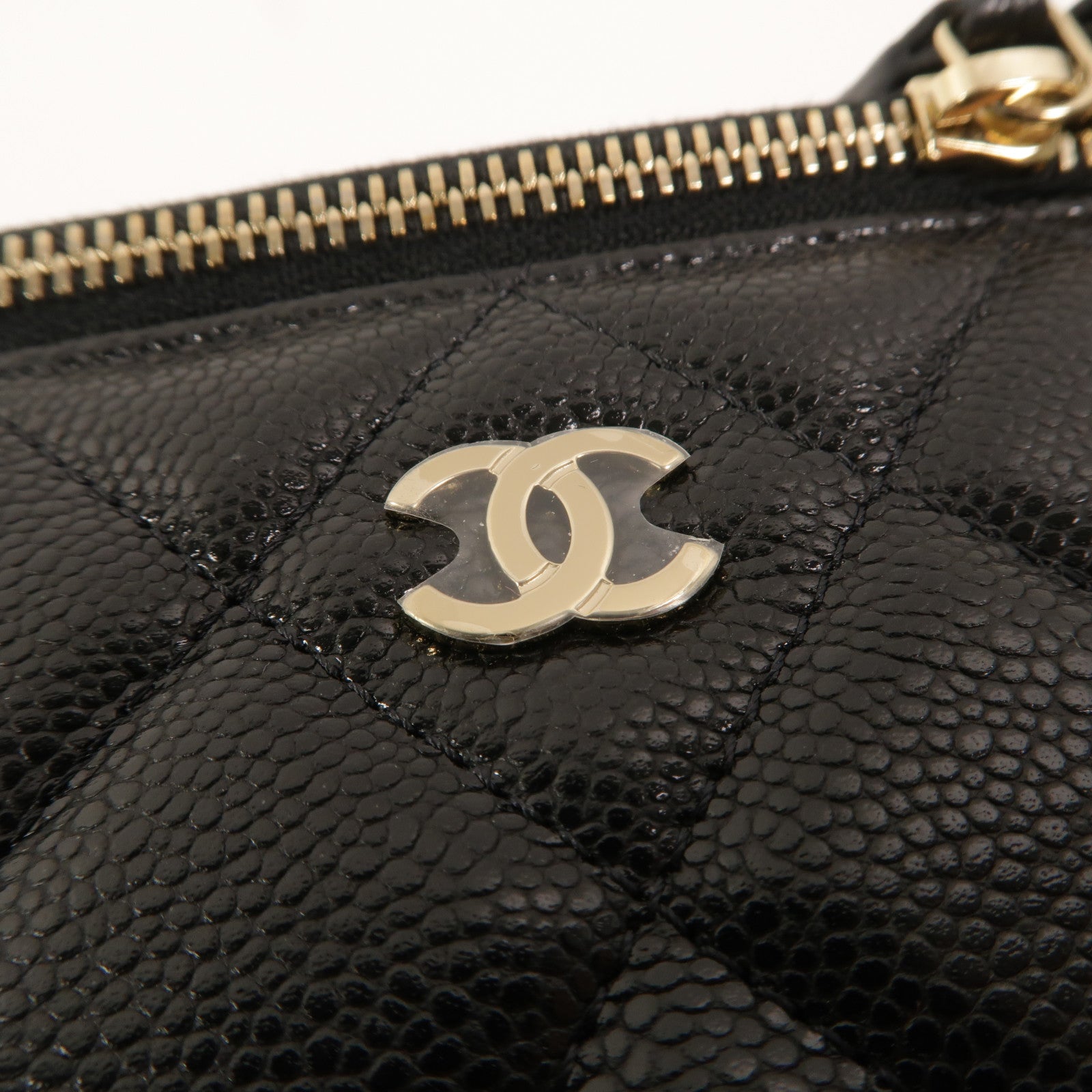 CHANEL 牛皮皮革Vanity Case鏈帶肩背袋