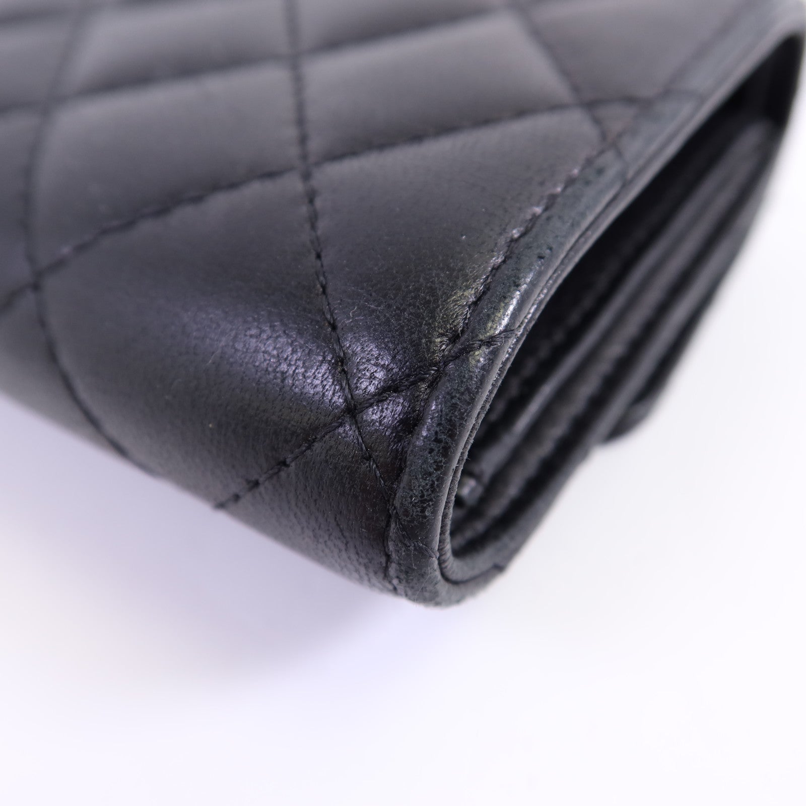 CHANEL 【激減優惠】羊皮皮革Wallet金扣錢包