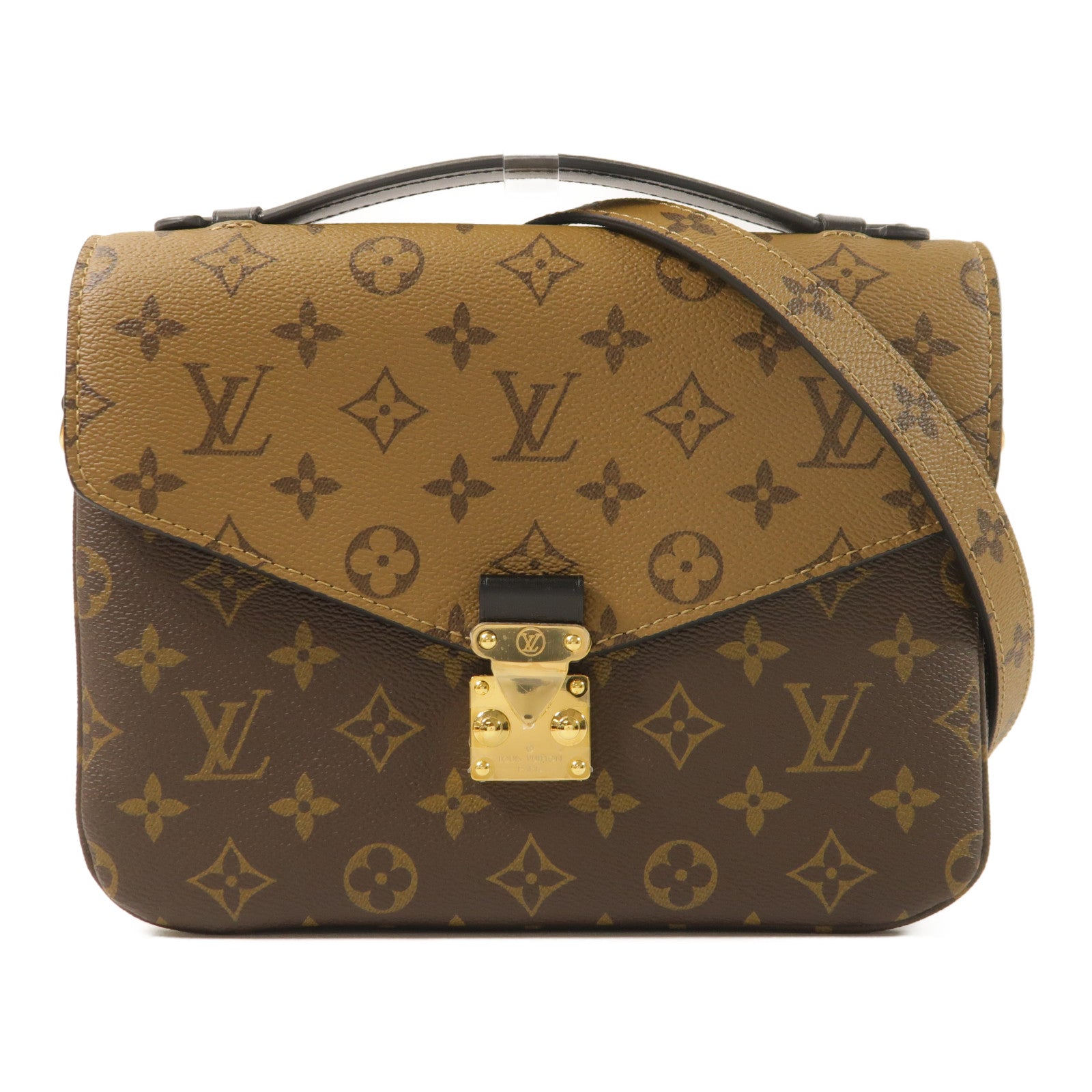 LOUIS VUITTON Monogram Reverse Pochette Metis金扣手挽肩背兩用袋