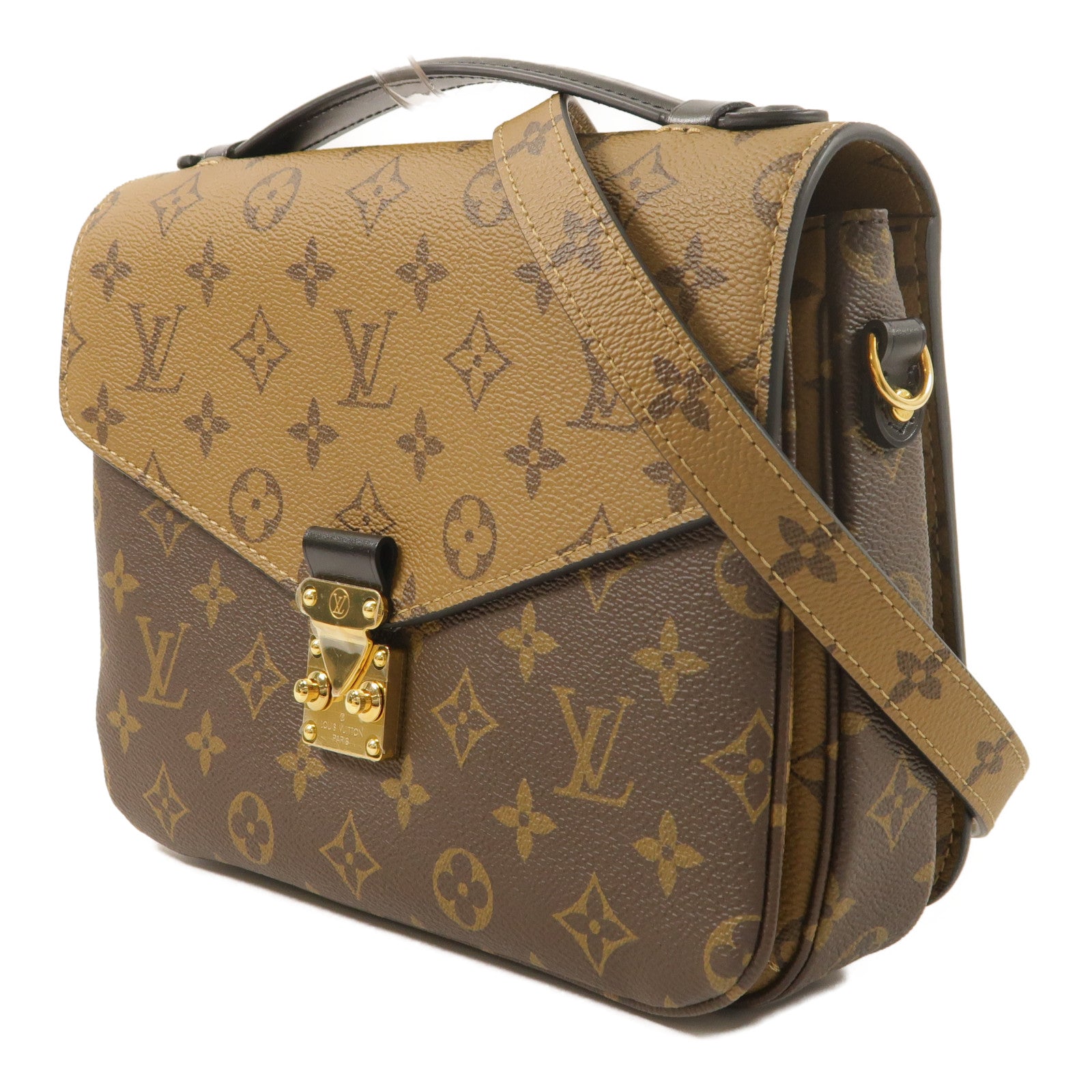 LOUIS VUITTON Monogram Reverse Pochette Metis金扣手挽肩背兩用袋
