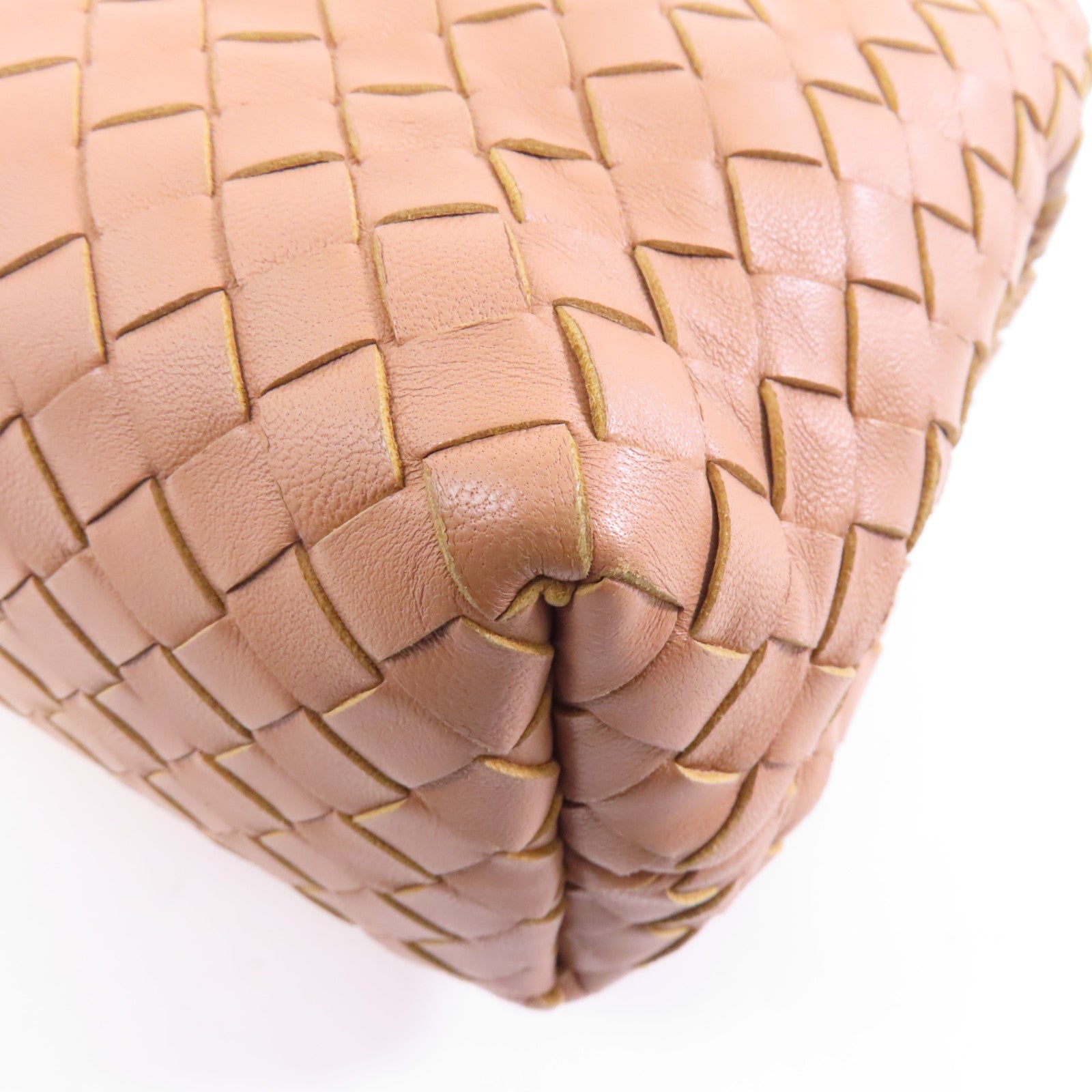 BOTTEGA VENETA 【激減優惠】織紋皮革/蛇皮皮革Chain Shoulder Bag鏈帶肩背袋杏色