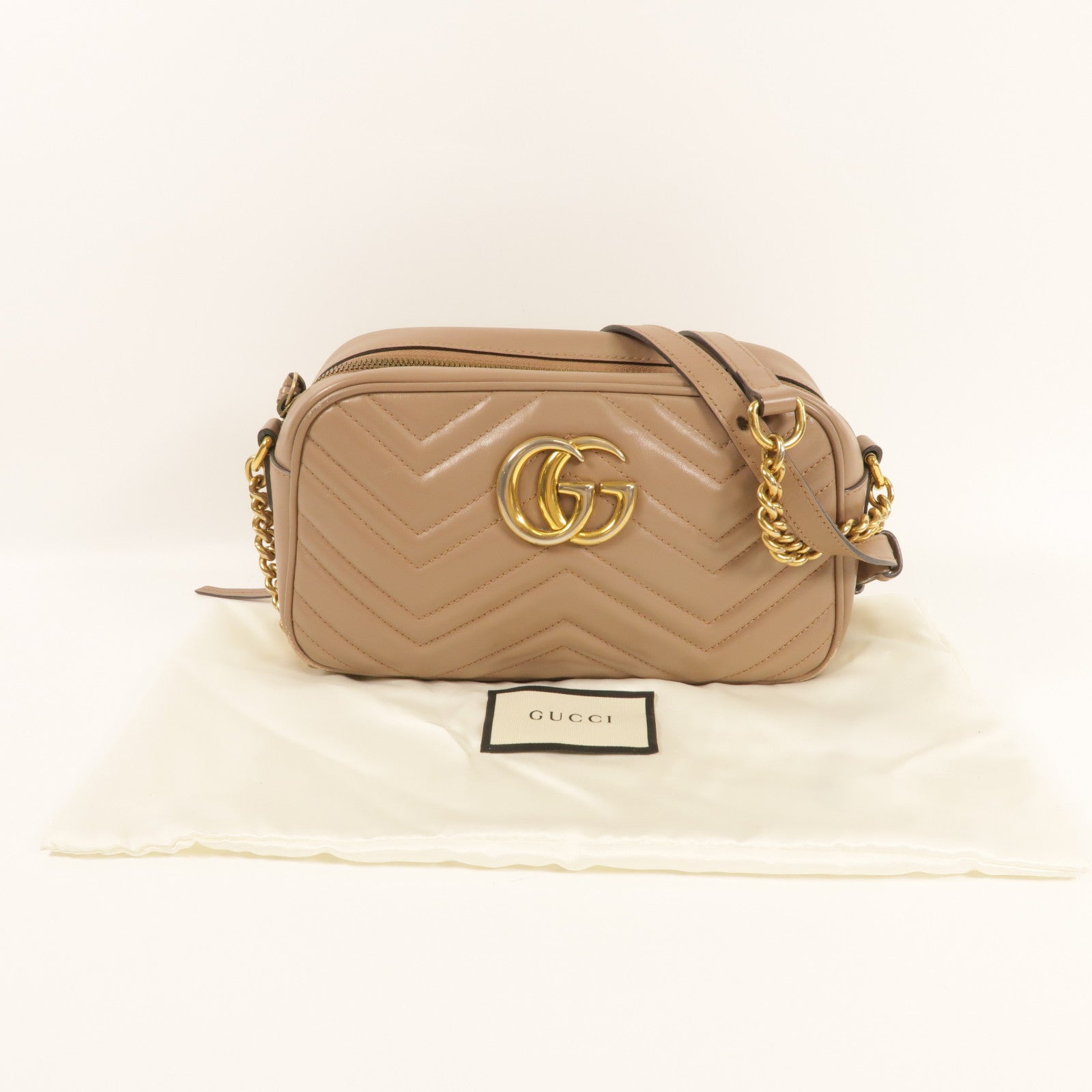 GUCCI 牛皮皮革GG Marmont Small Shoulder Bag金扣肩背袋