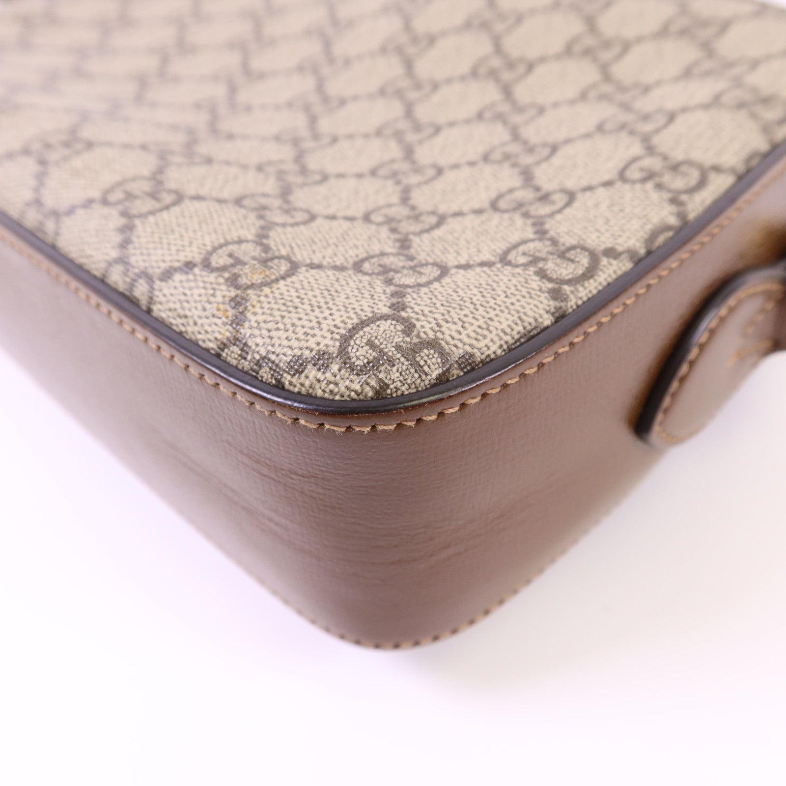 GUCCI 塗層帆布Horsebit 1955 Shoulder Bag金扣肩背袋