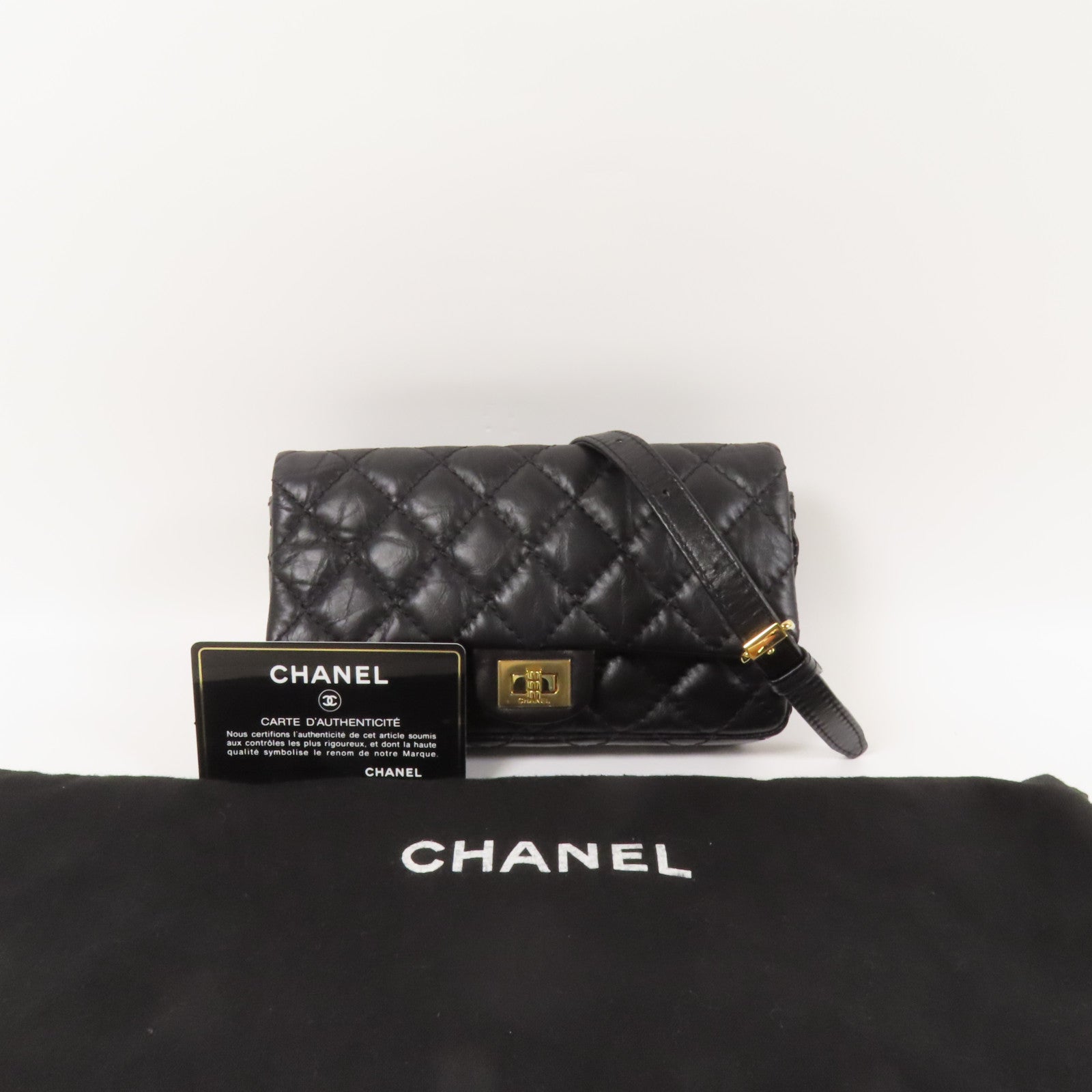 CHANEL 牛皮皮革2.55 Waist Bag金扣腰包