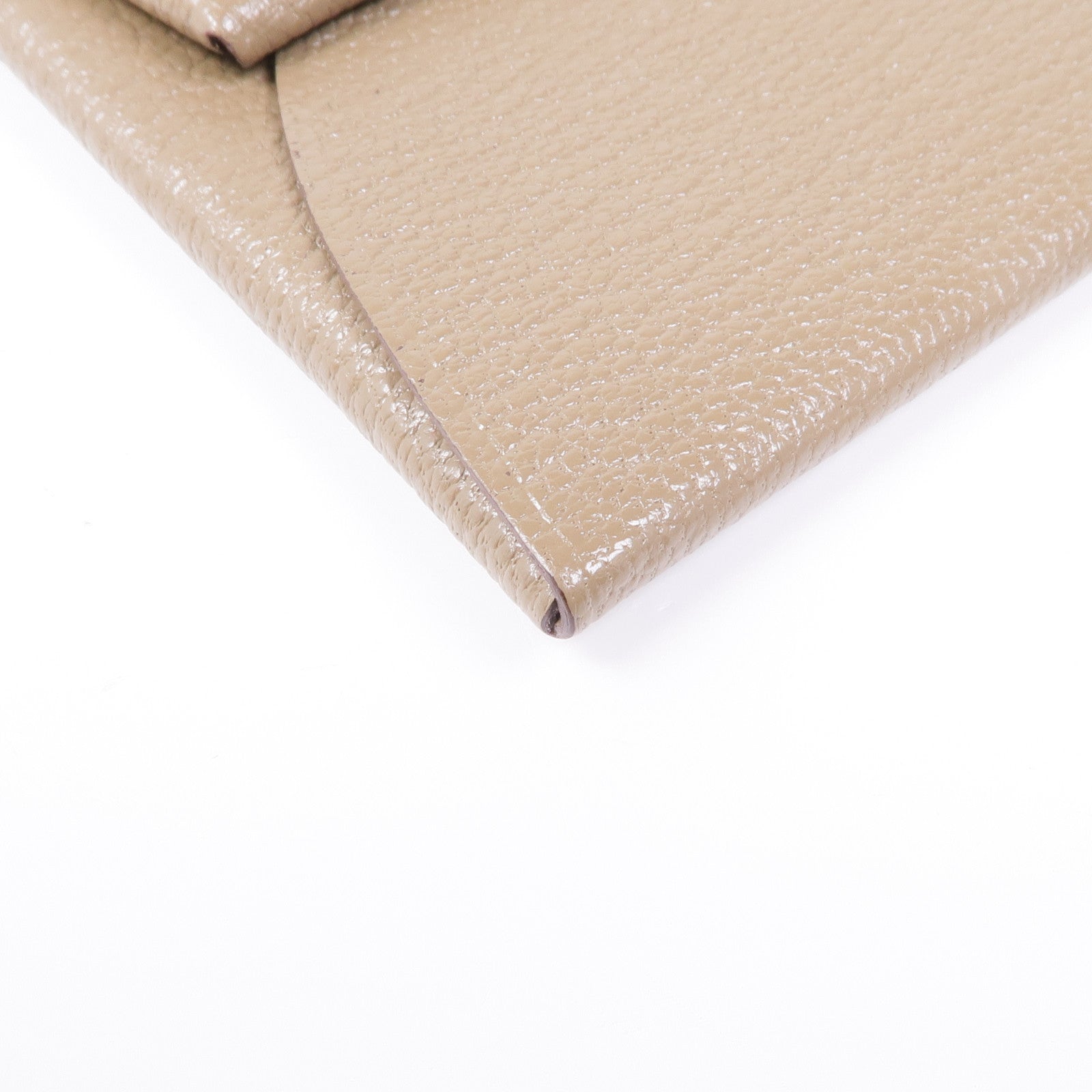 HERMES Chevre皮革Bastia Change Purse零錢包18 Etoupe