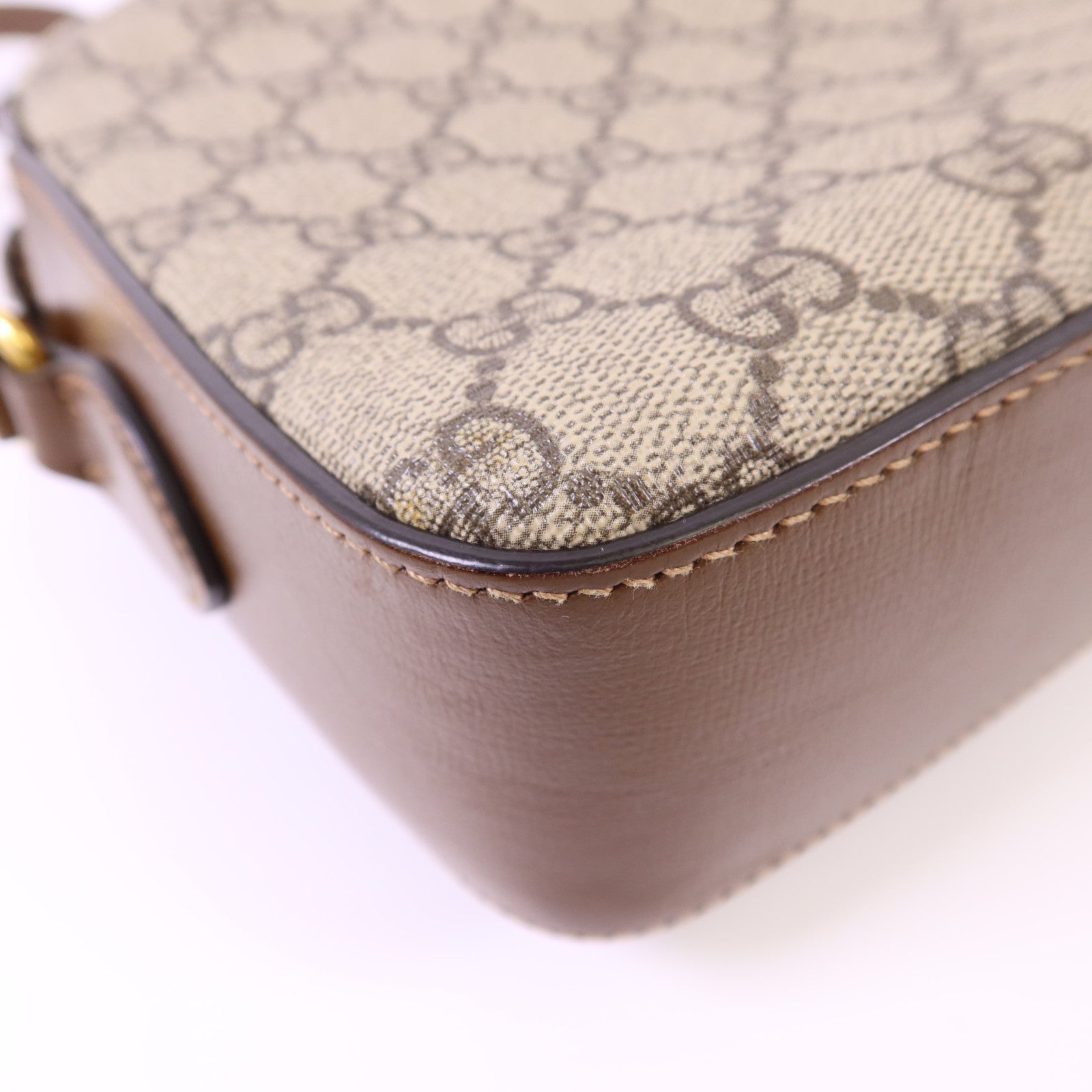 GUCCI 塗層帆布Horsebit 1955 Shoulder Bag金扣肩背袋