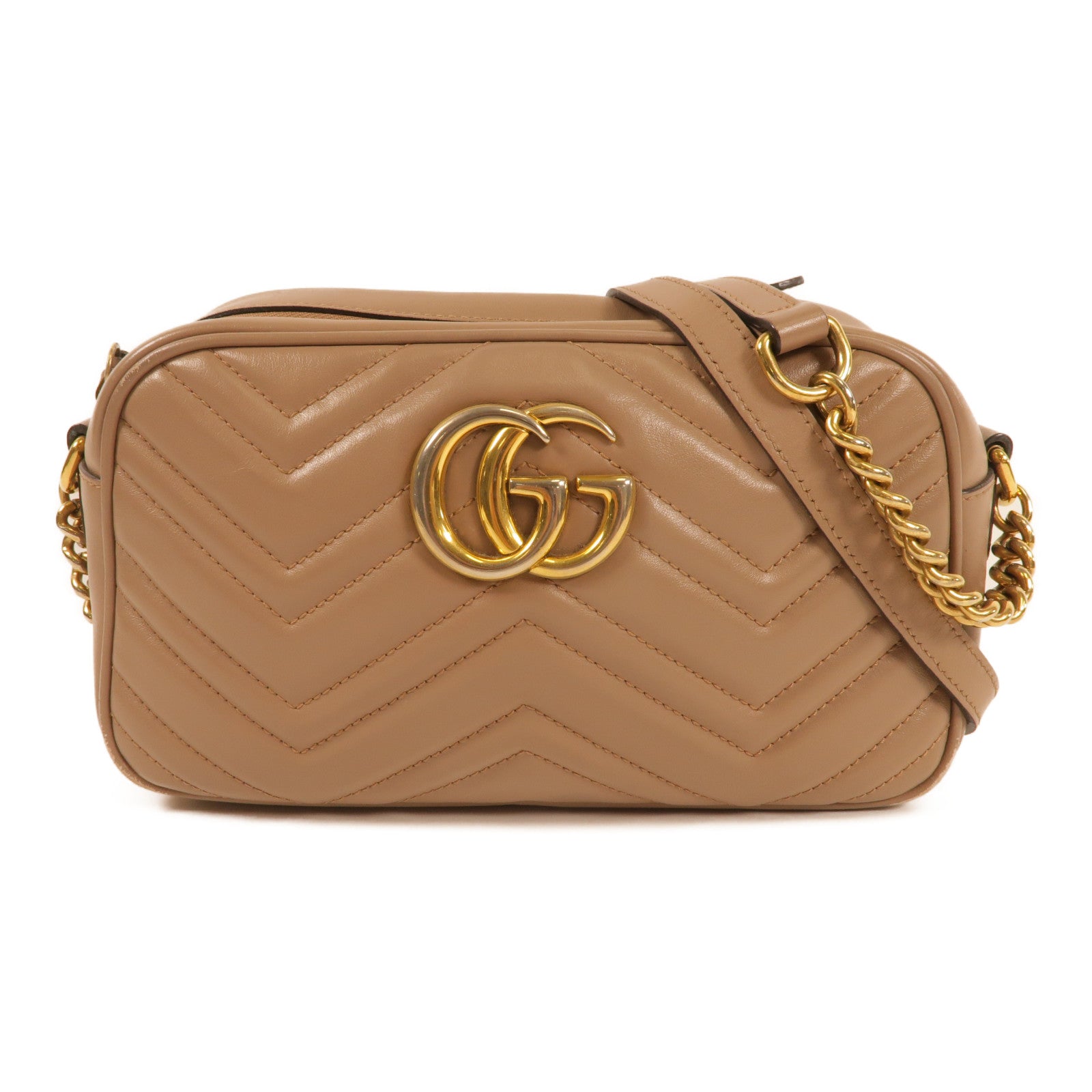 GUCCI 牛皮皮革GG Marmont Small Shoulder Bag金扣肩背袋