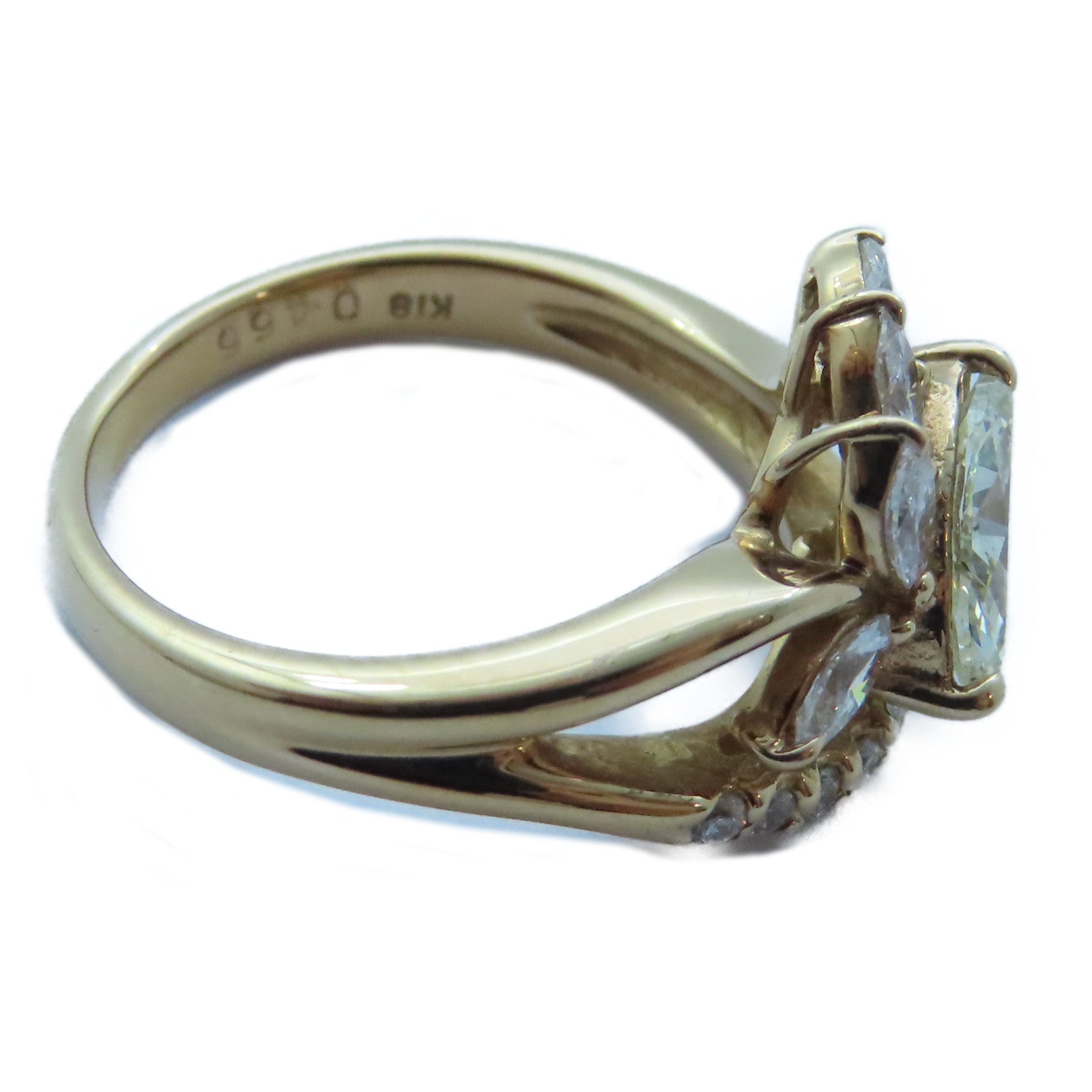 JEWELRY 【激減優惠】18K黃金Diamond Ring 0.466ct/0.38ct鑽石戒指US#5.5
