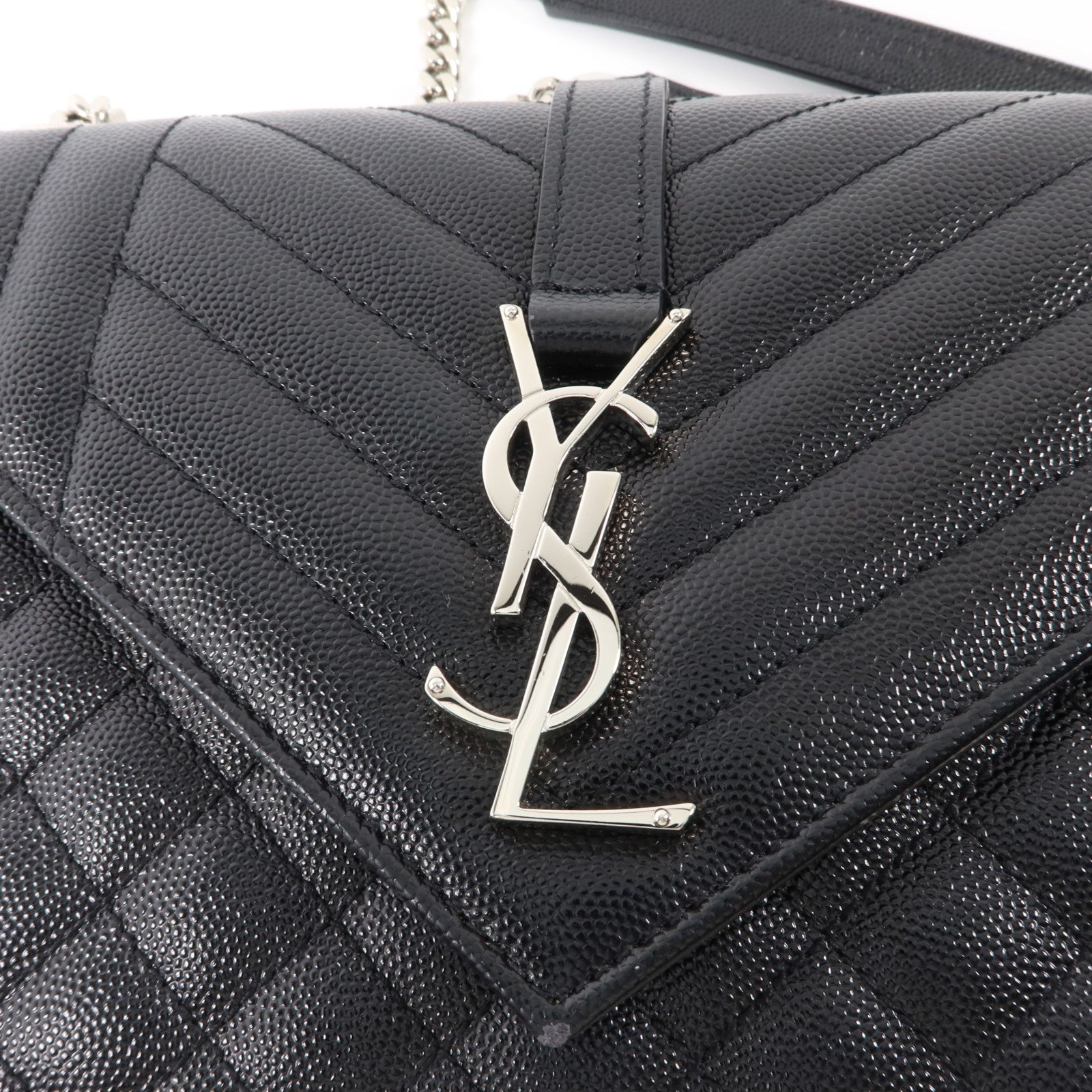 SAINT LAURENT 牛皮皮革Envelope Medium鏈帶肩背袋