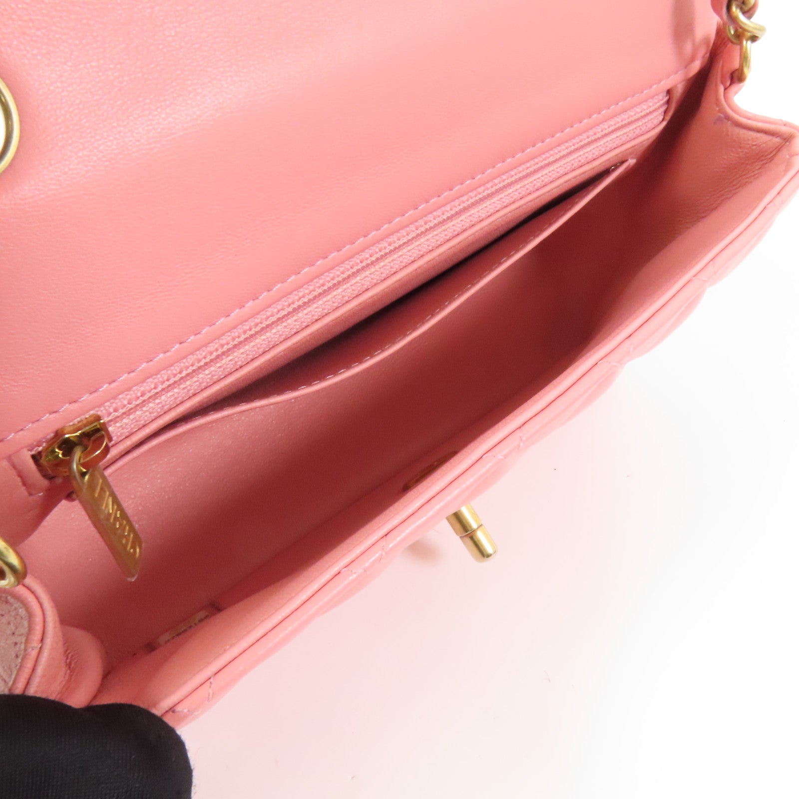 CHANEL 羊皮皮革Classic 20金扣鏈帶肩背袋